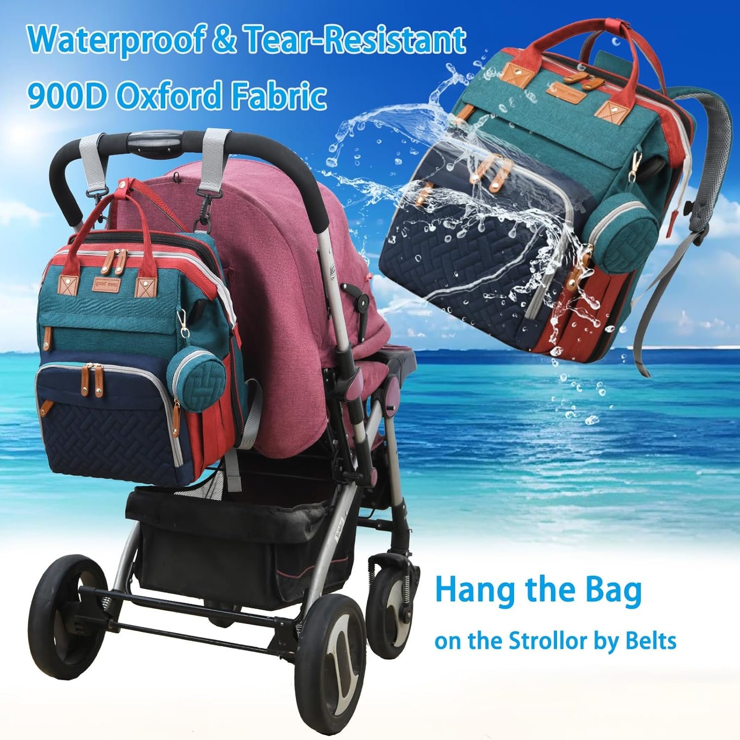Jeryswet Baby Diaper Bags with Changing Station, W... - Image 5