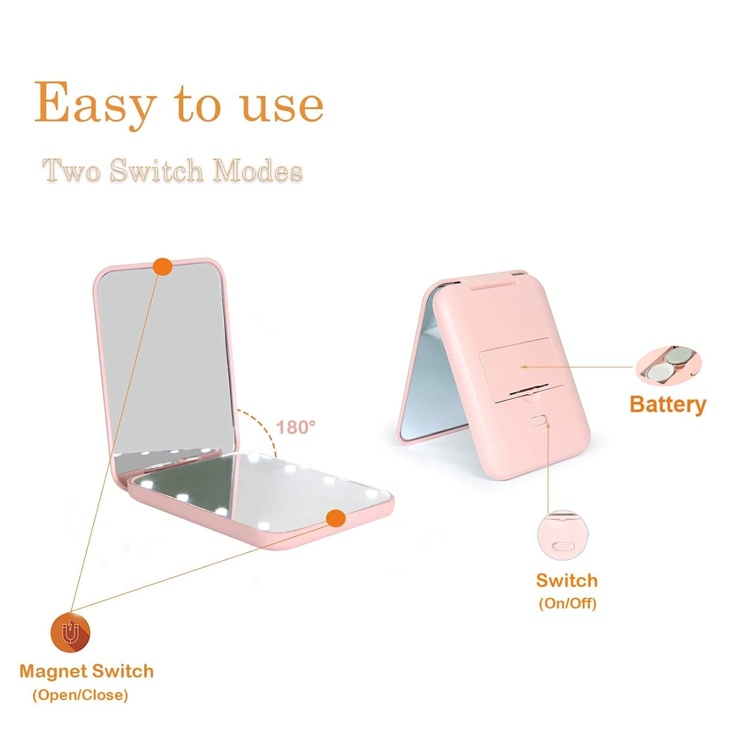Kintion Pocket Mirror, 1X/3X Magnification LED Com... - Image 7