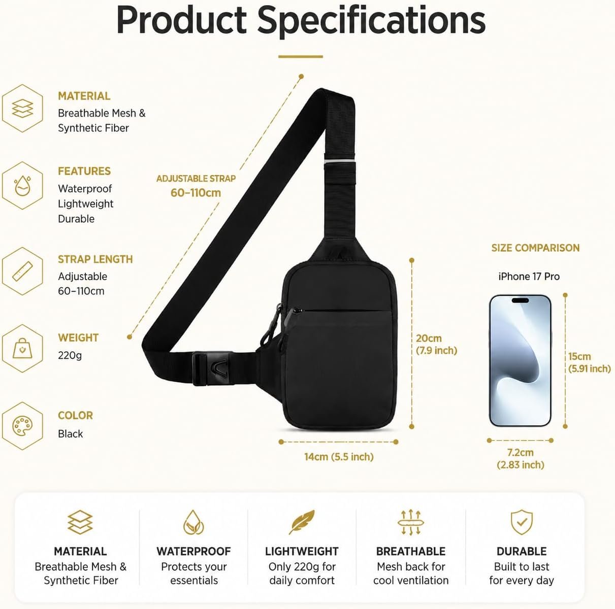 Simptech Mini Crossbody Sling Bag - Water-Resistan... - Image 7