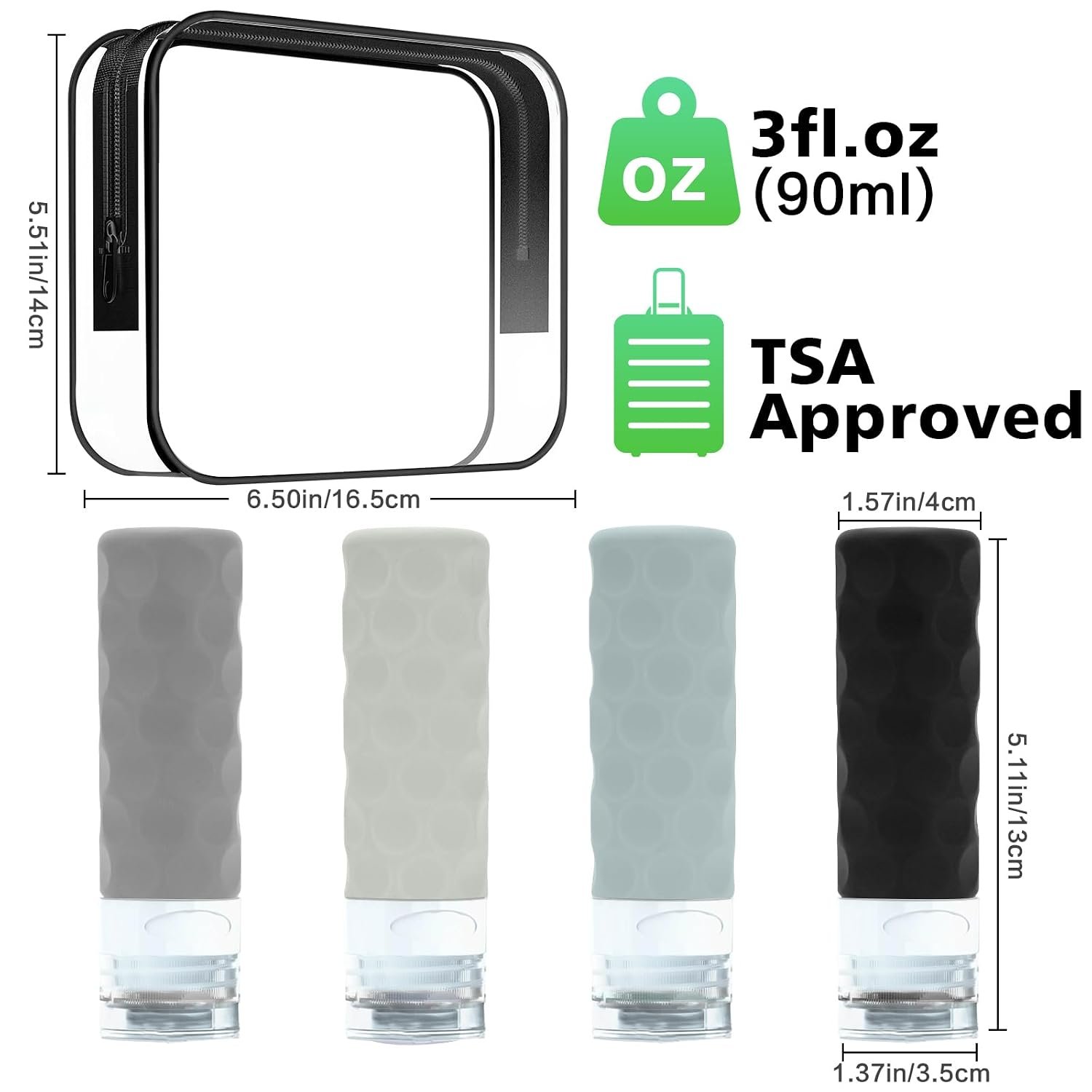 Silevoler Travel Bottles for Toiletries, Silicone ... - Image 3