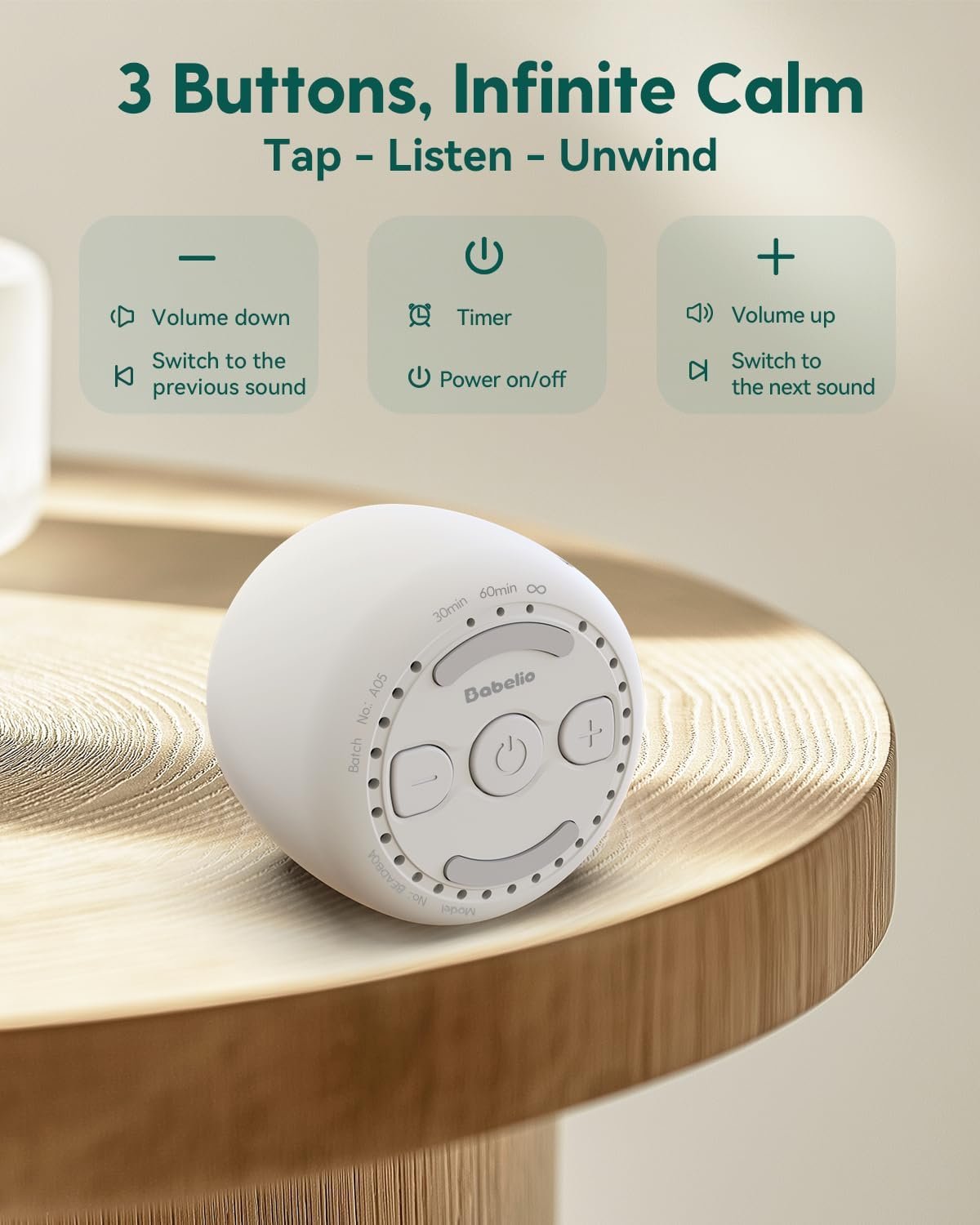 Babelio Pocket Mini Portable White Noise Machine f... - Image 6