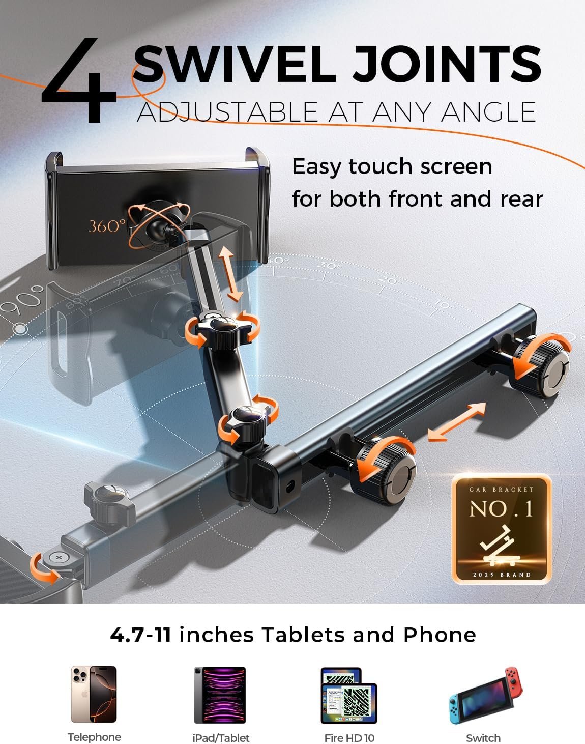 LISEN iPad Holder for Car Tablet Mount, Road Trip ... - Image 10