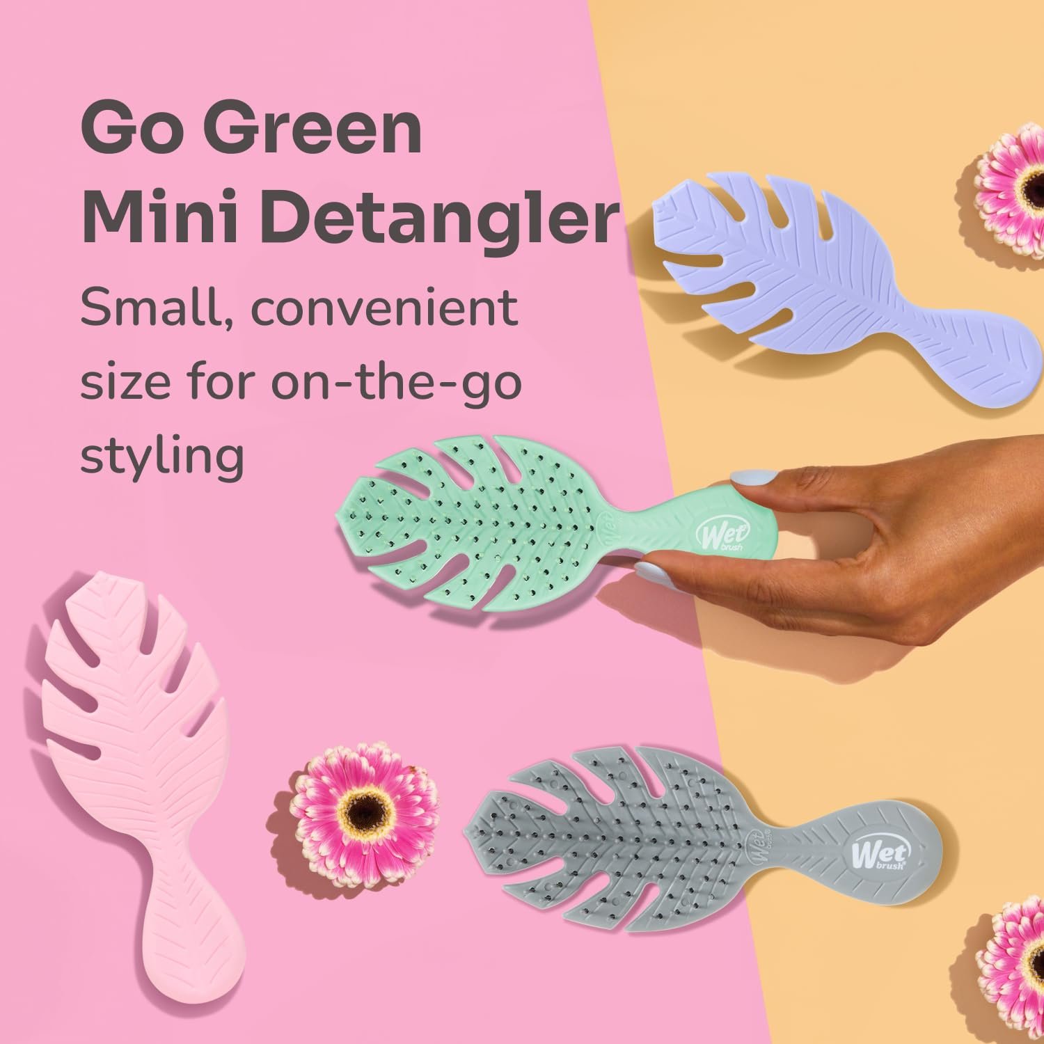 Wet Brush Go Green Mini Detangler, Green - Detangl... - Image 11