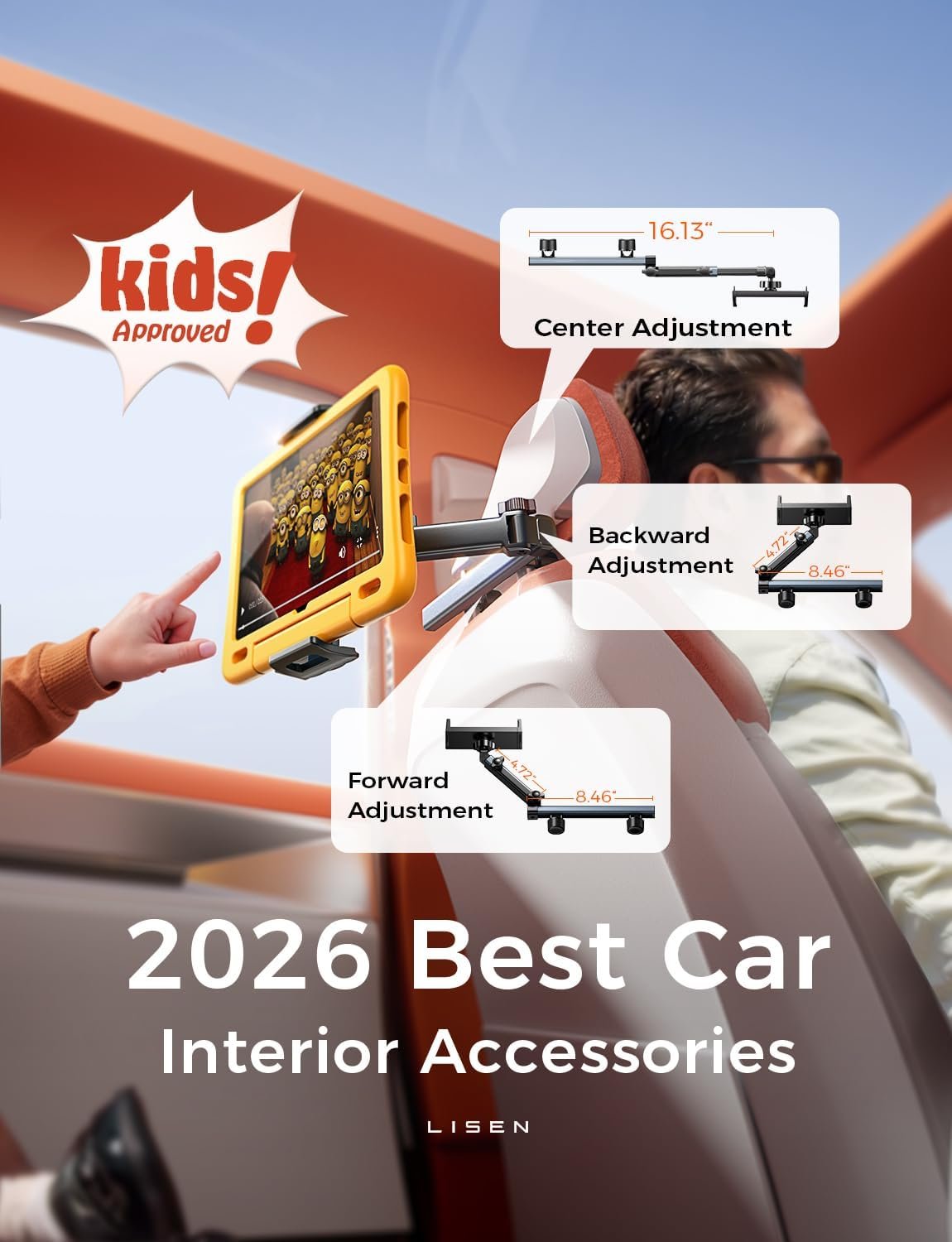 LISEN iPad Holder for Car Tablet Mount, Road Trip ... - Image 7