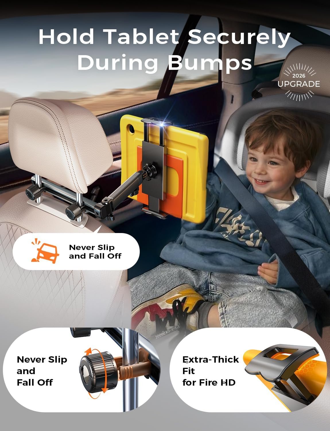 LISEN iPad Holder for Car Tablet Mount, Road Trip ... - Image 8