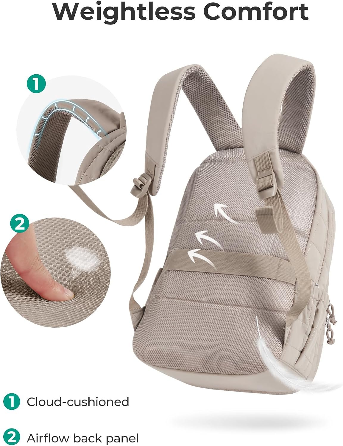 BAGSMART Travel Backpack for Women, 15.6" College ... - Image 8