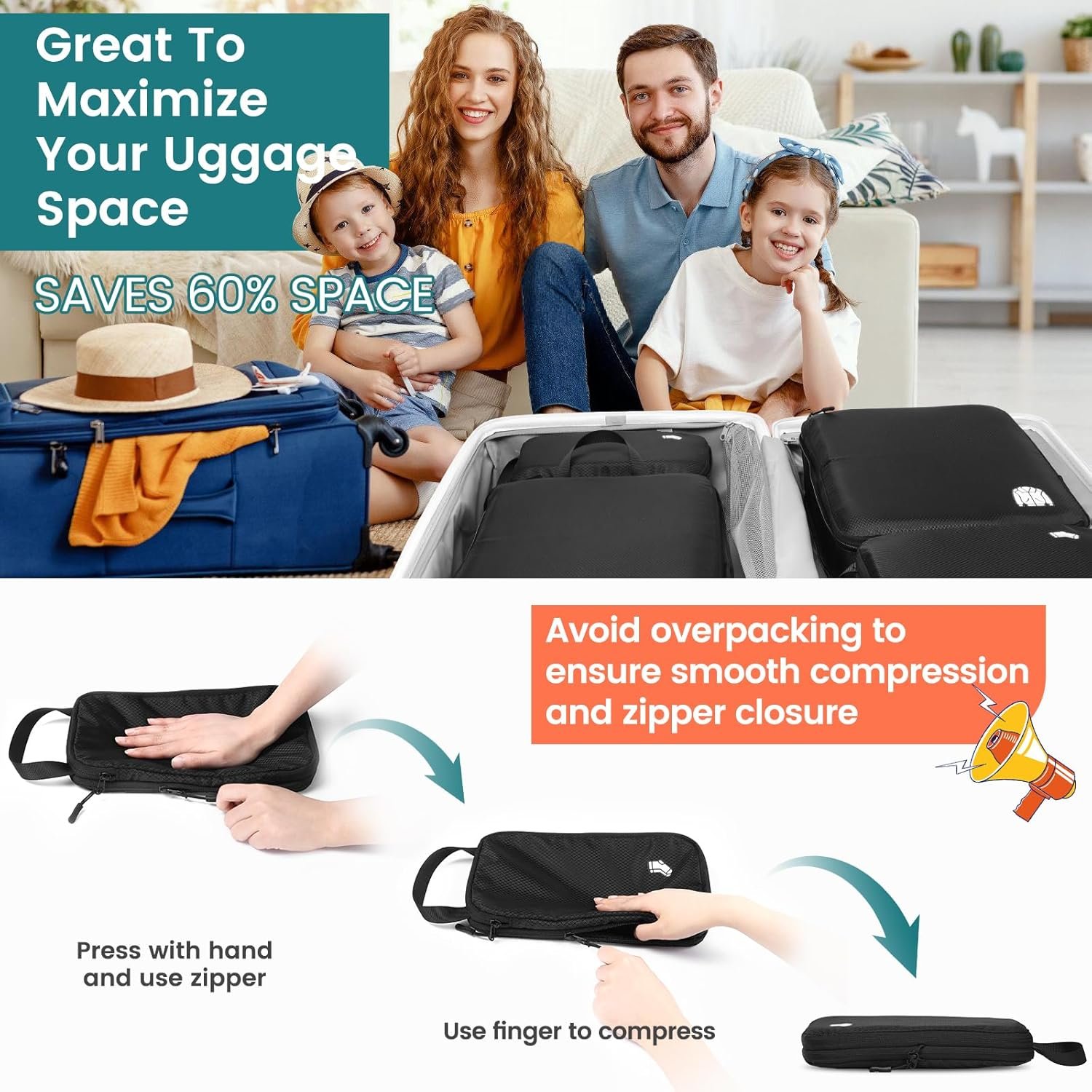 Compression Packing Cubes for Travel, Lightweight ... - Image 5