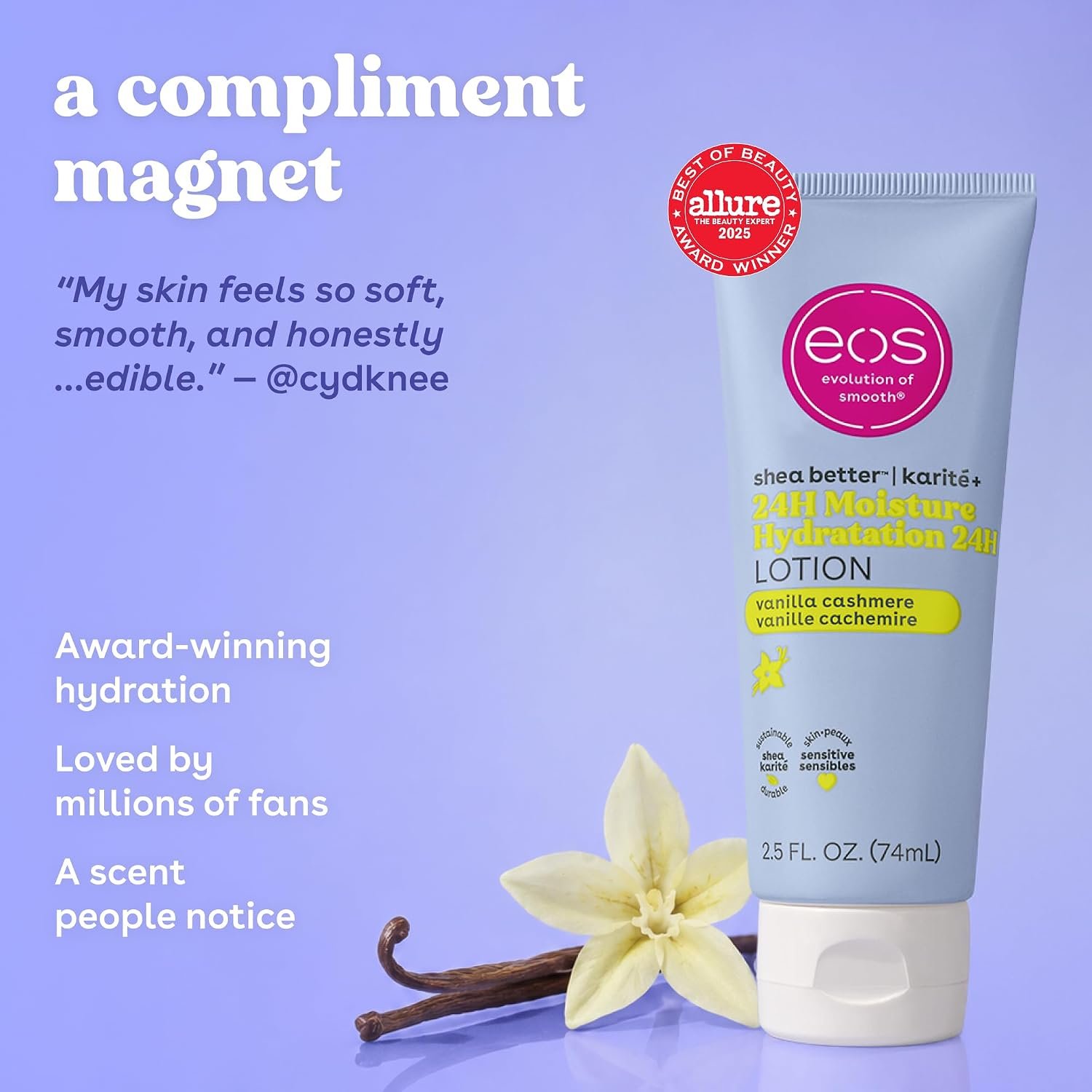eos 24H Moisture Travel Body Lotion- Vanilla Cashm... - Image 4