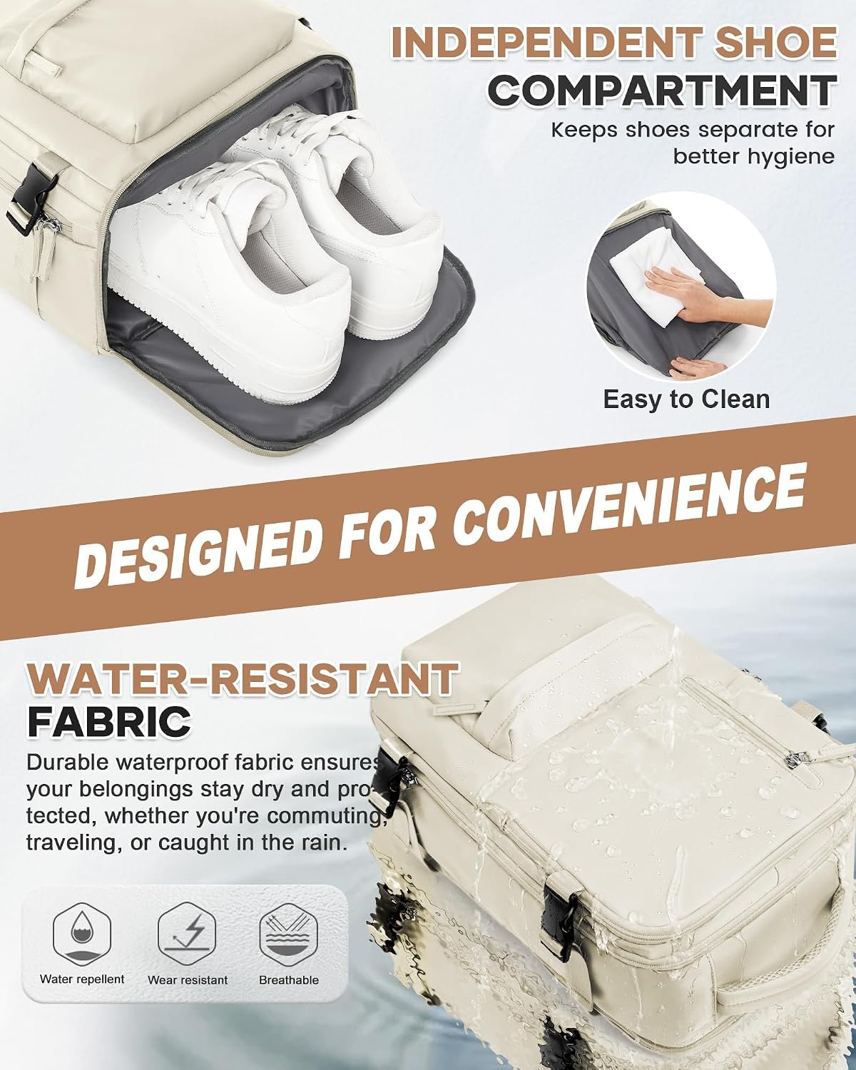 Large Travel Gym Backpack Women Carry On Backpack ... - Image 5