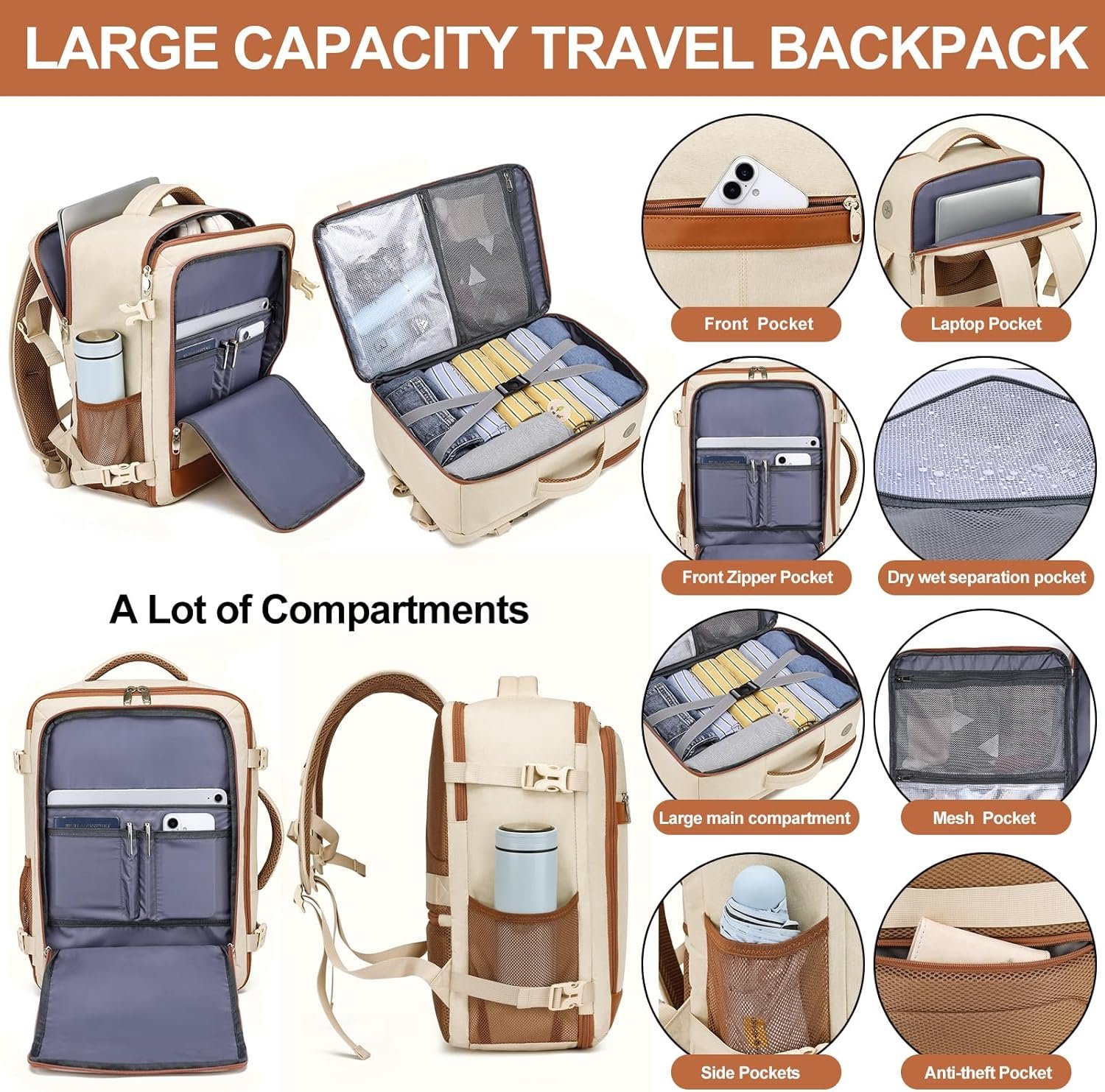 Travel Backpack for Women Airline Approved Carry O... - Image 4