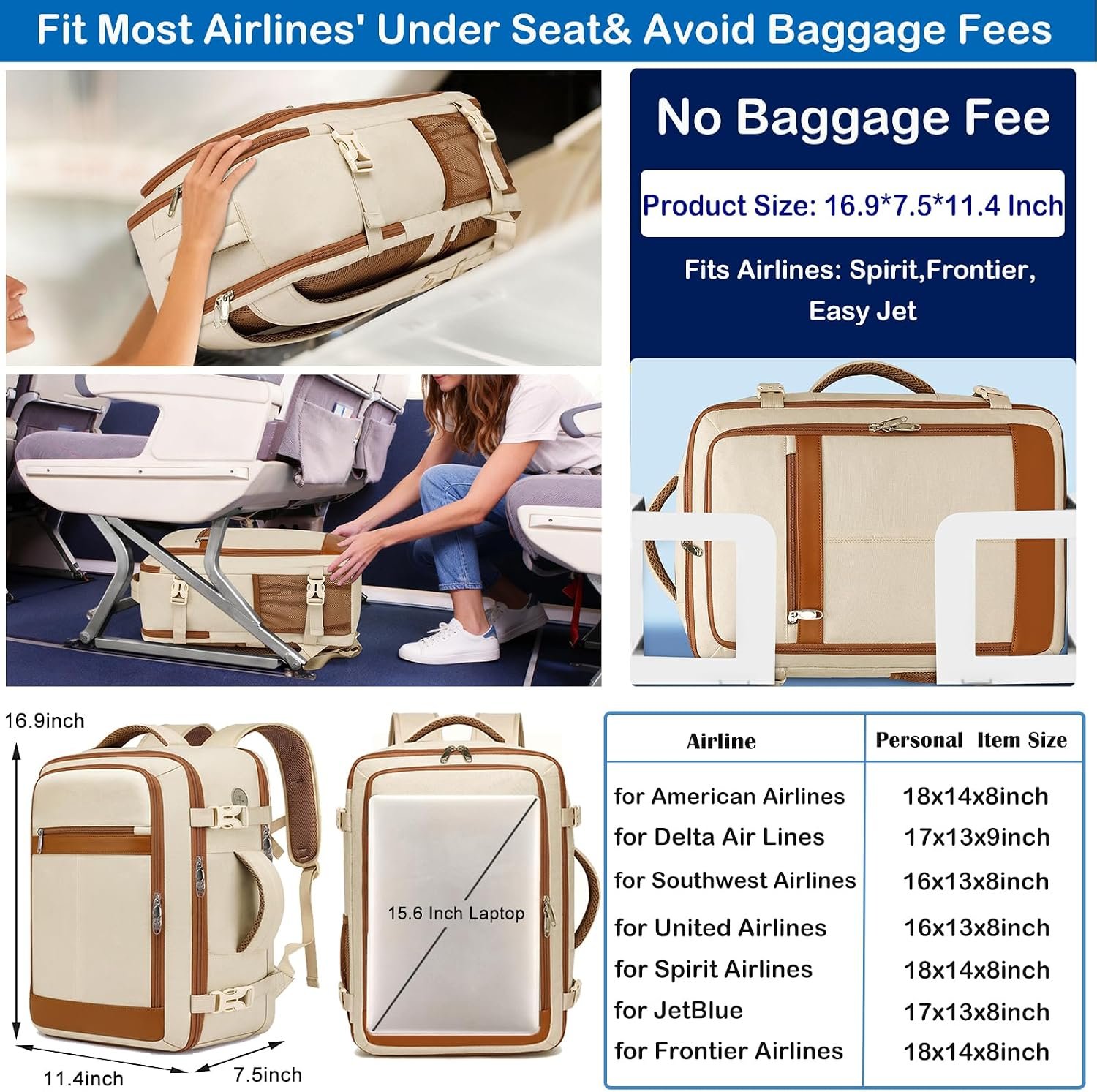 Travel Backpack for Women Airline Approved Carry O... - Image 3