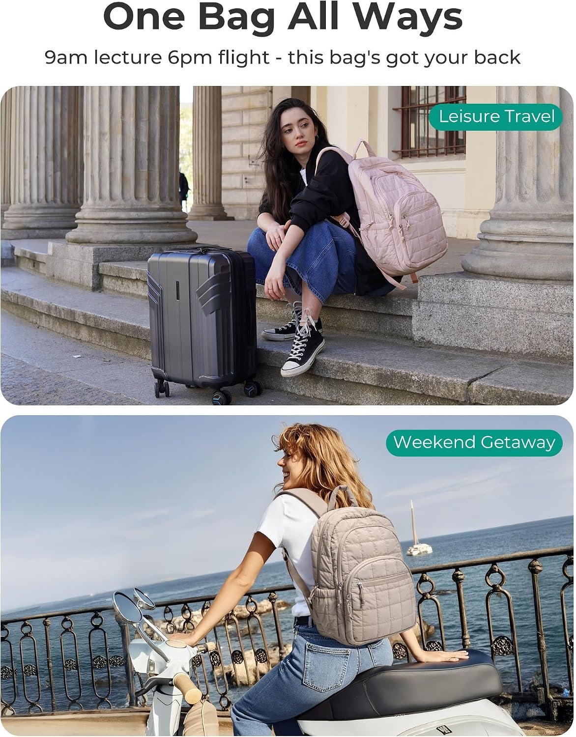 BAGSMART Travel Backpack for Women, 15.6" College ... - Image 9