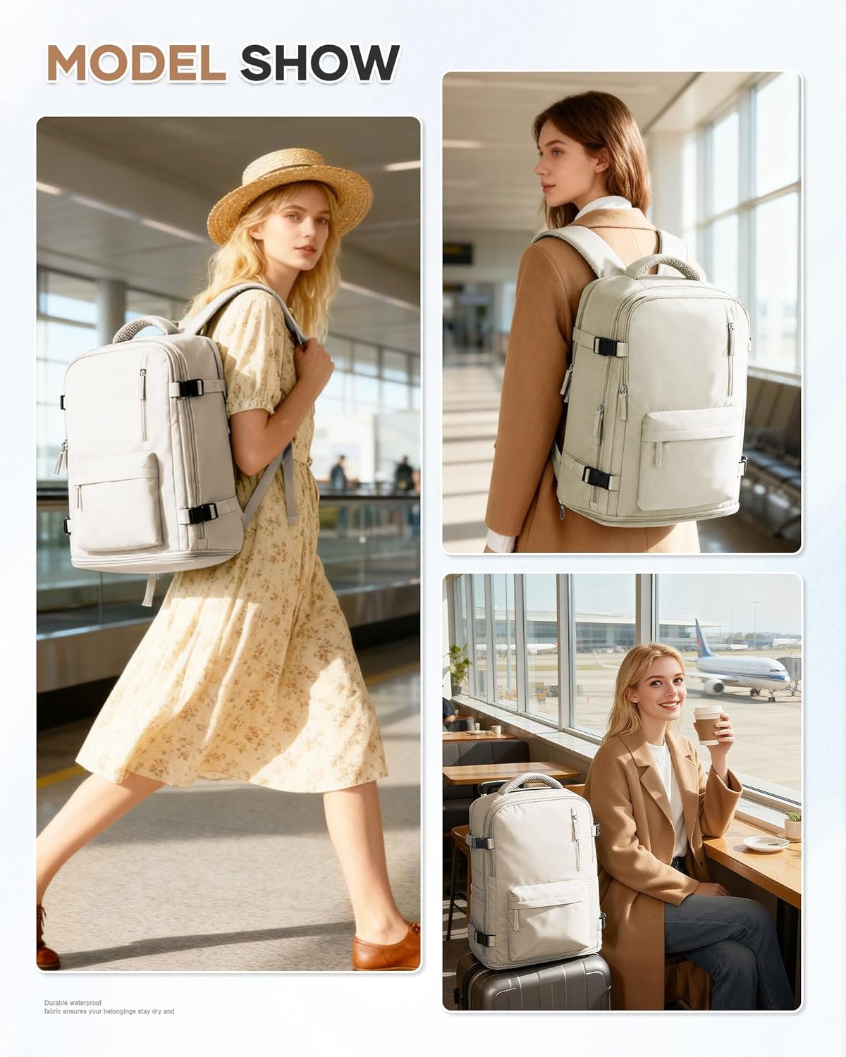 Large Travel Gym Backpack Women Carry On Backpack ... - Image 9