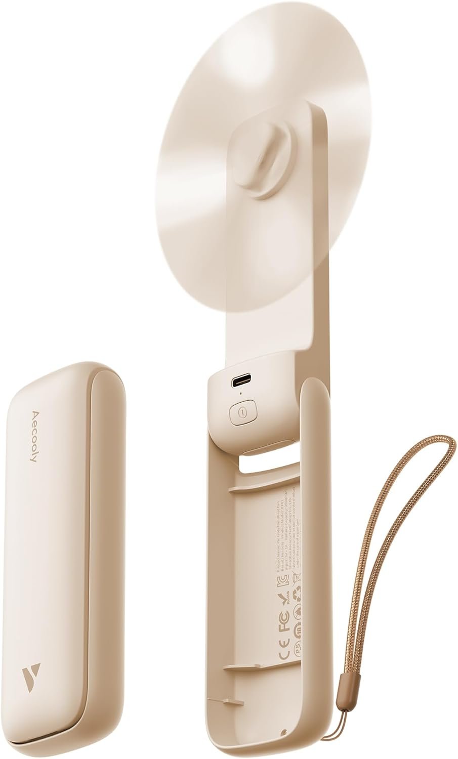 Aecooly Slim Portable Fan, Thin Handheld Fan, USB ... - Image 2