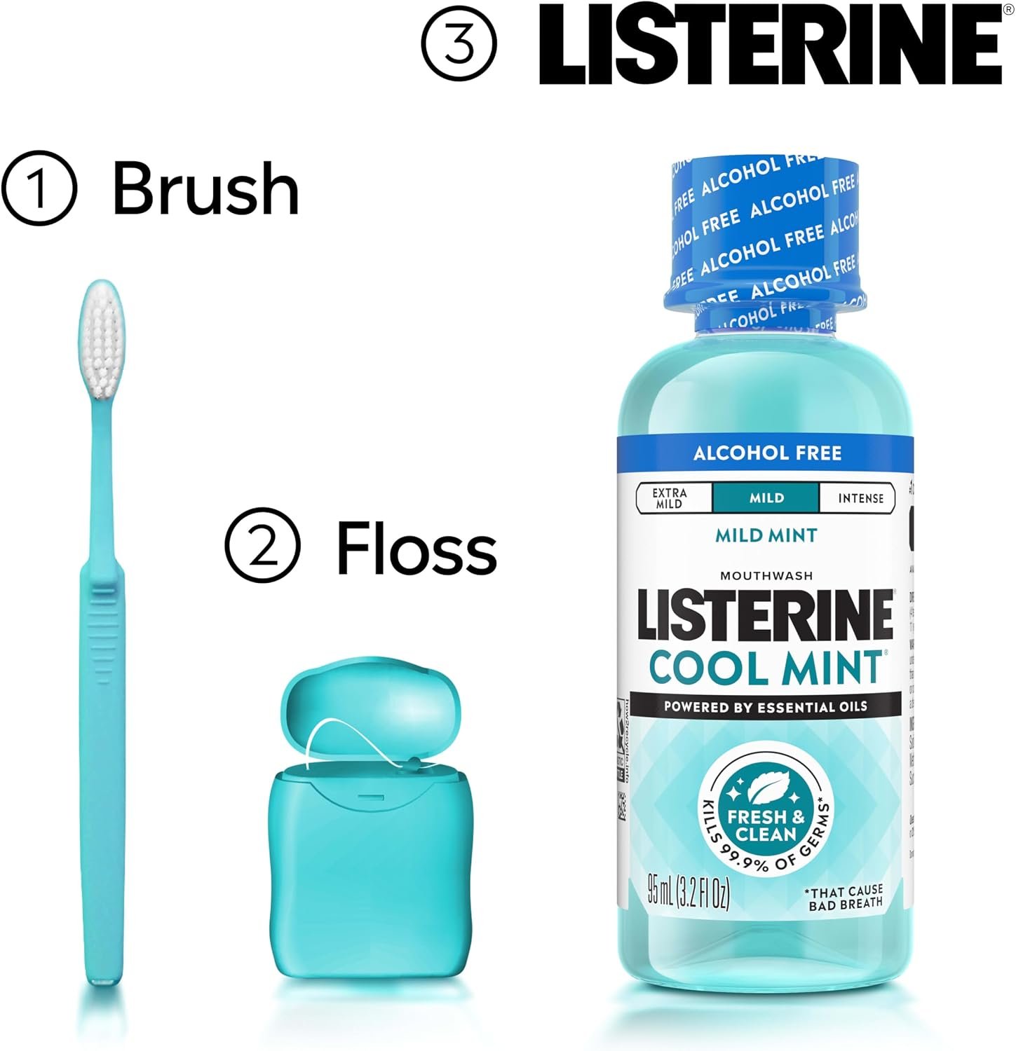 Listerine Cool Mint Alcohol Free Mouthwash, Mild M... - Image 7