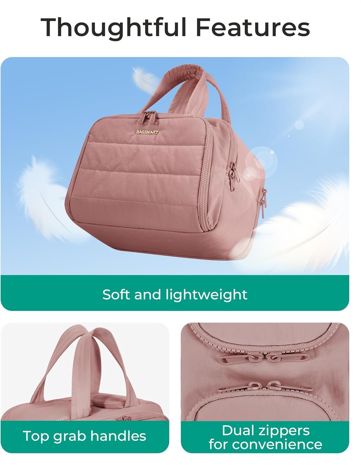 BAGSMART Travel Toiletry Bag, Lightweight Large Wi... - Image 7