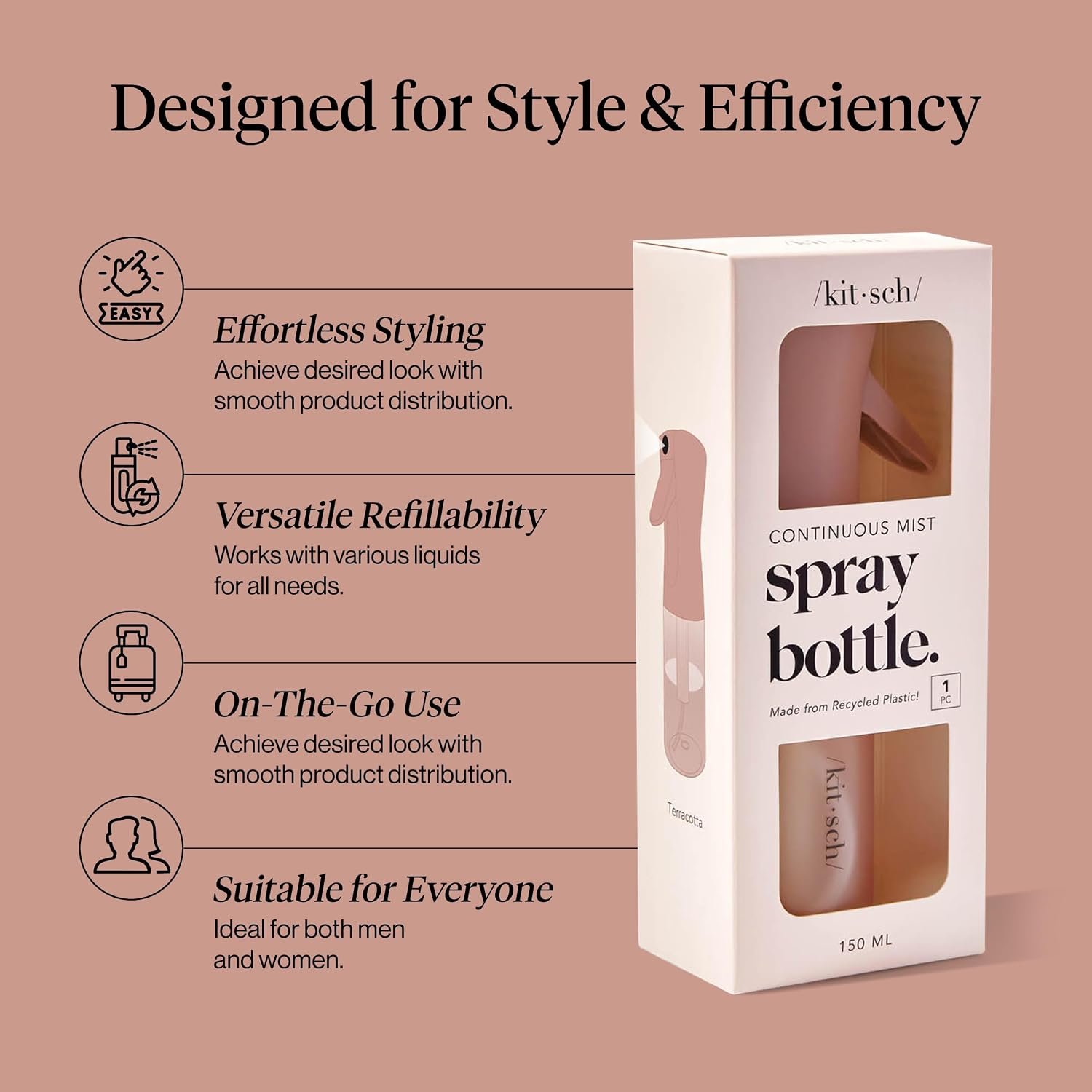 Kitsch Continuous Spray Bottle for Hair – Terracot... - Image 4