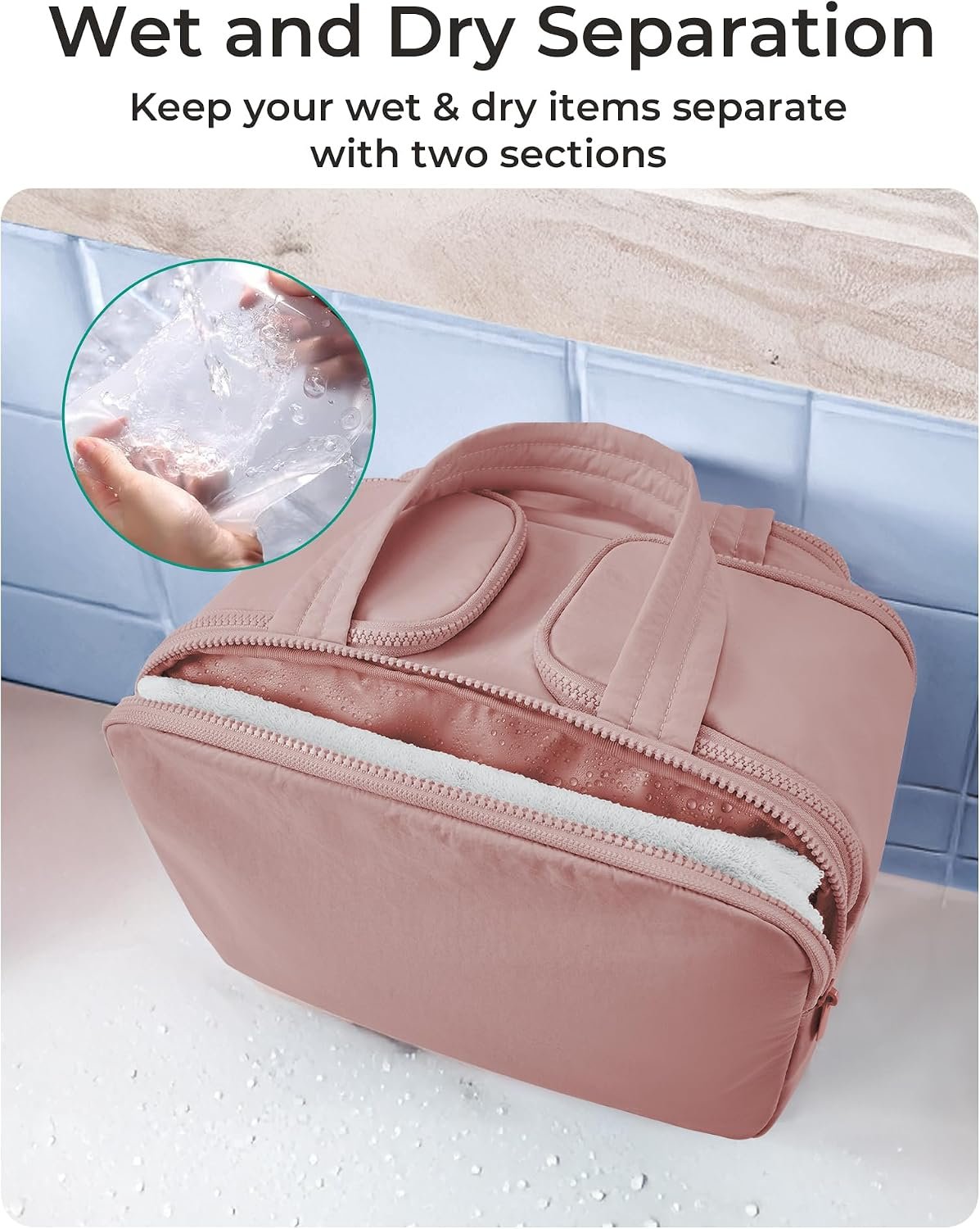 BAGSMART Travel Toiletry Bag, Lightweight Large Wi... - Image 5