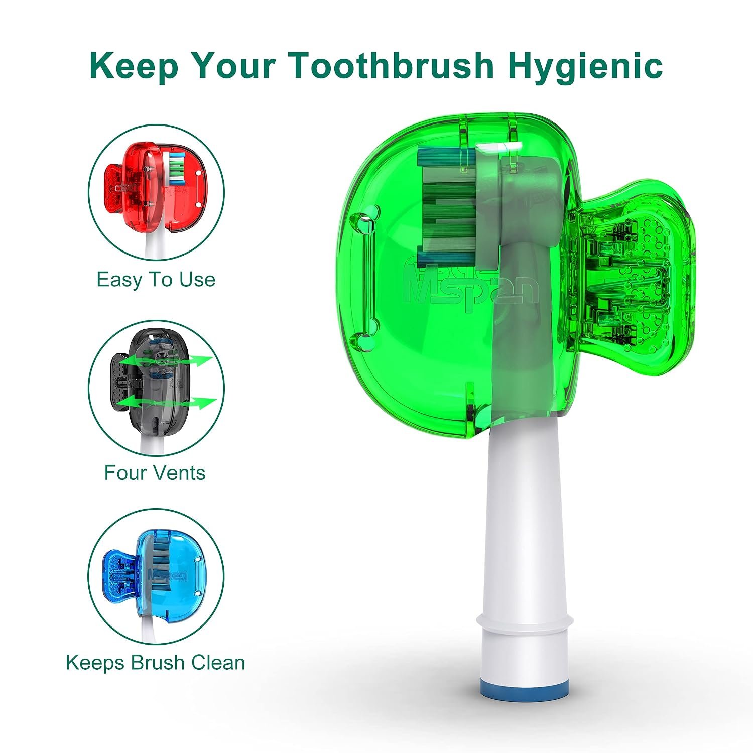 Mspan Toothbrush Head Cover Cap: Toothbrush Protec... - Image 4