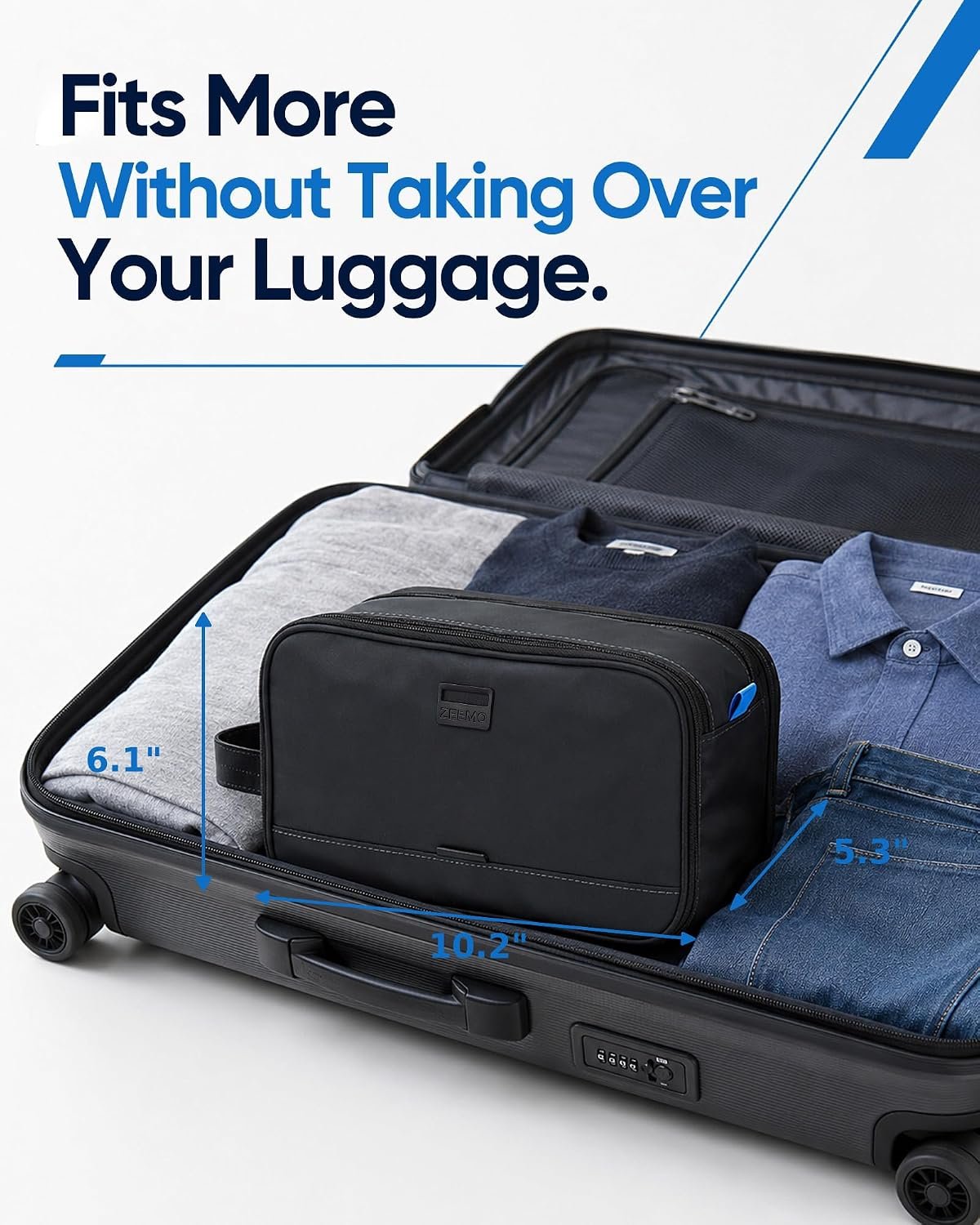 ZEEMO Travel Toiletry Bag for Men, Full Open Dopp ... - Image 7