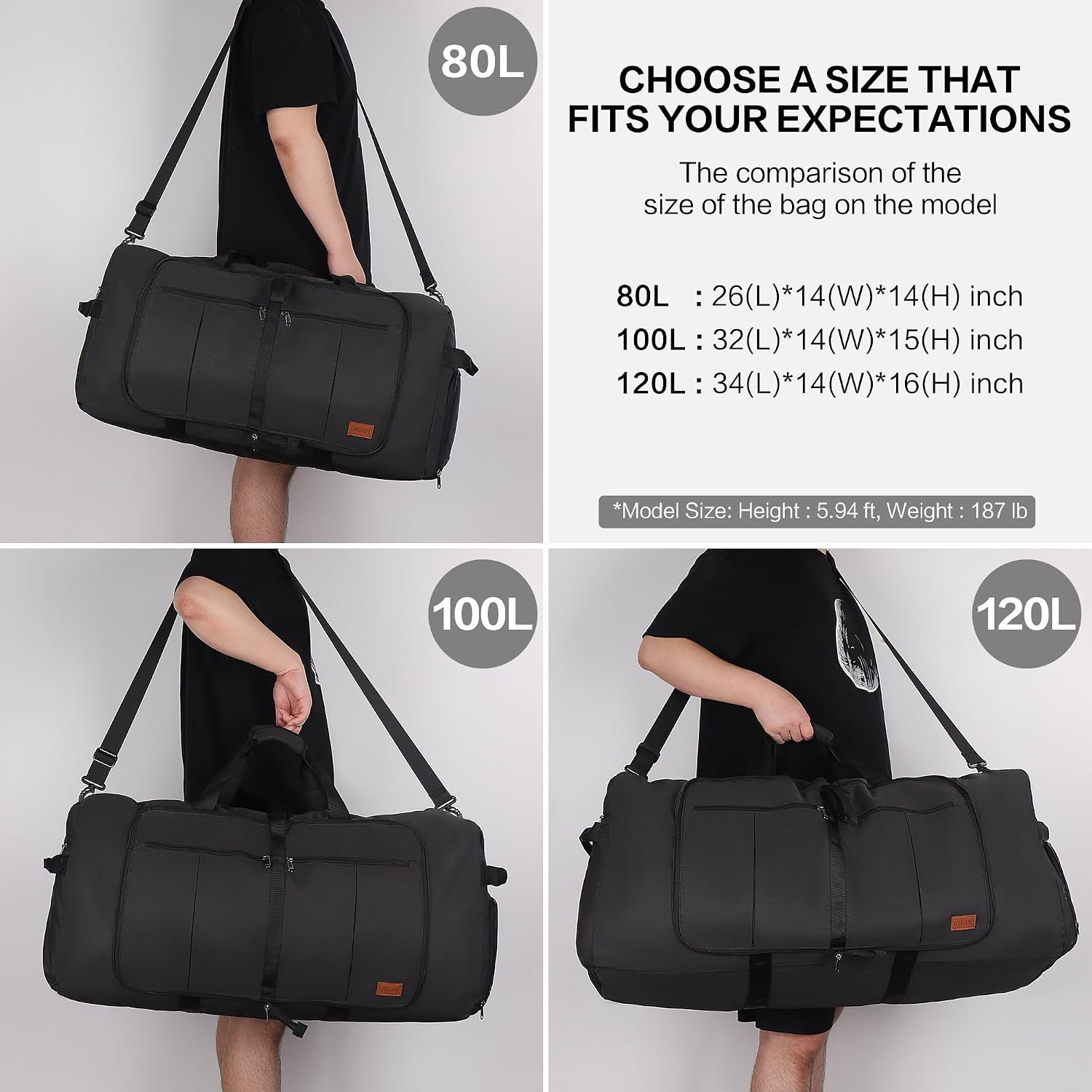 120L Foldable Collapsible Waterproof Travel Duffel... - Image 3