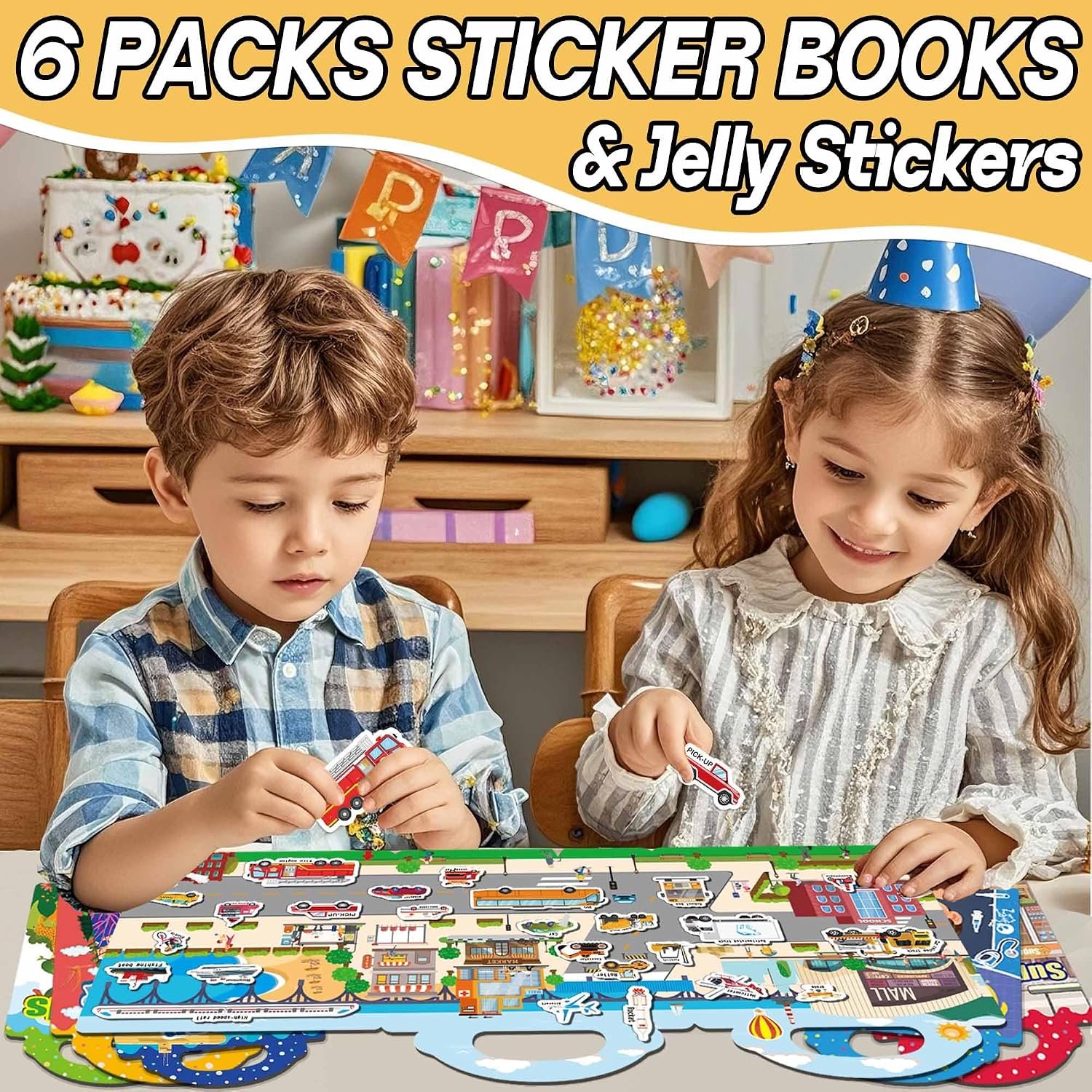 iGetooy 6 Sets Reusable Sticker Book for Toddlers ... - Image 3