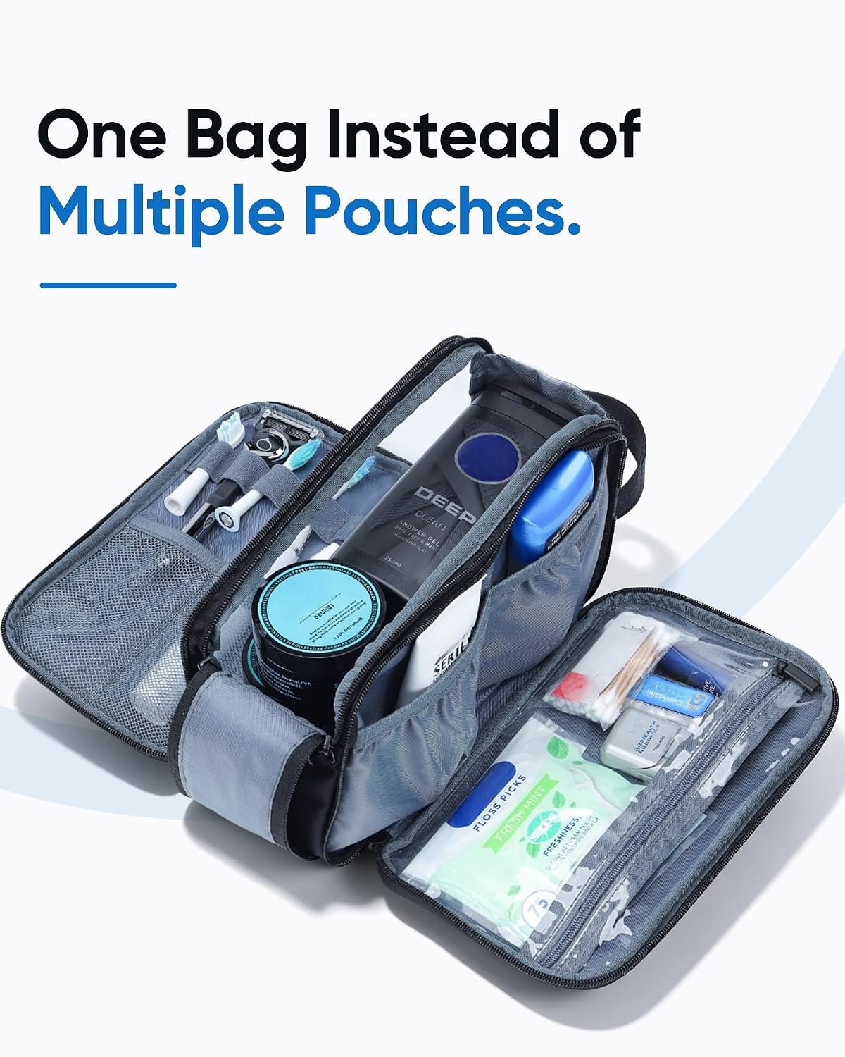 ZEEMO Travel Toiletry Bag for Men, Full Open Dopp ... - Image 5