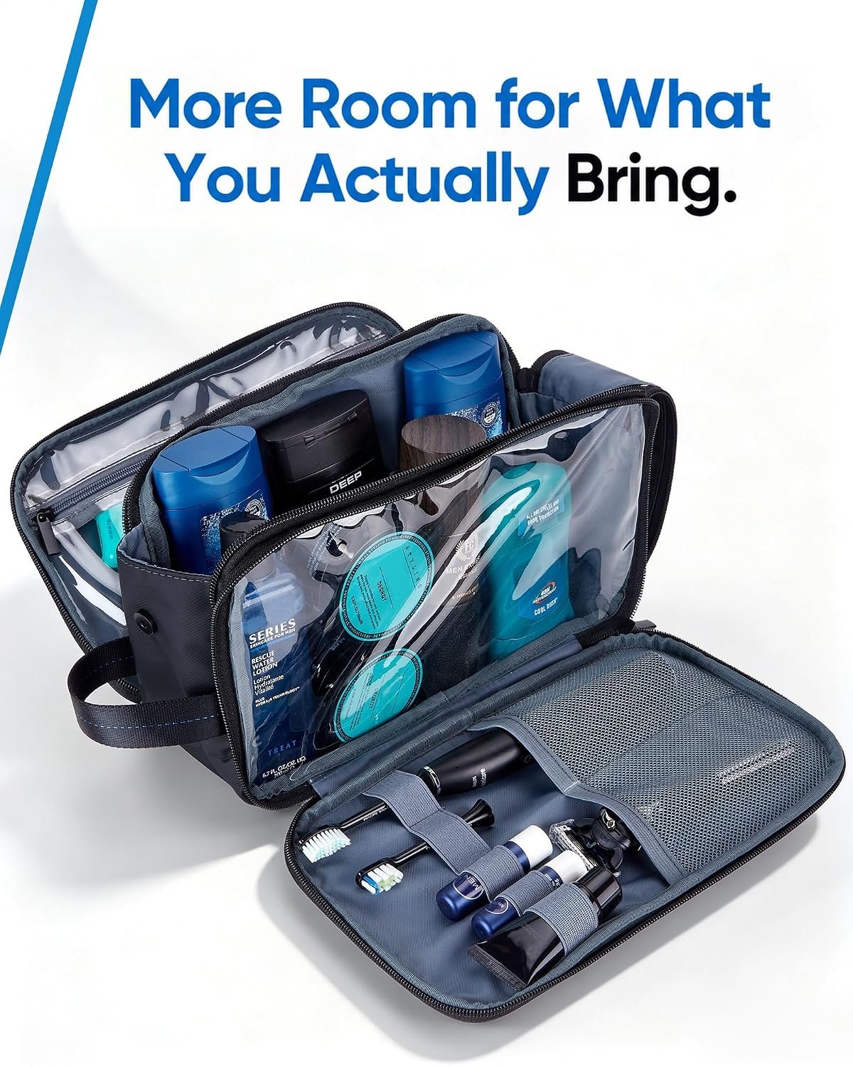 ZEEMO Travel Toiletry Bag for Men, Full Open Dopp ... - Image 3