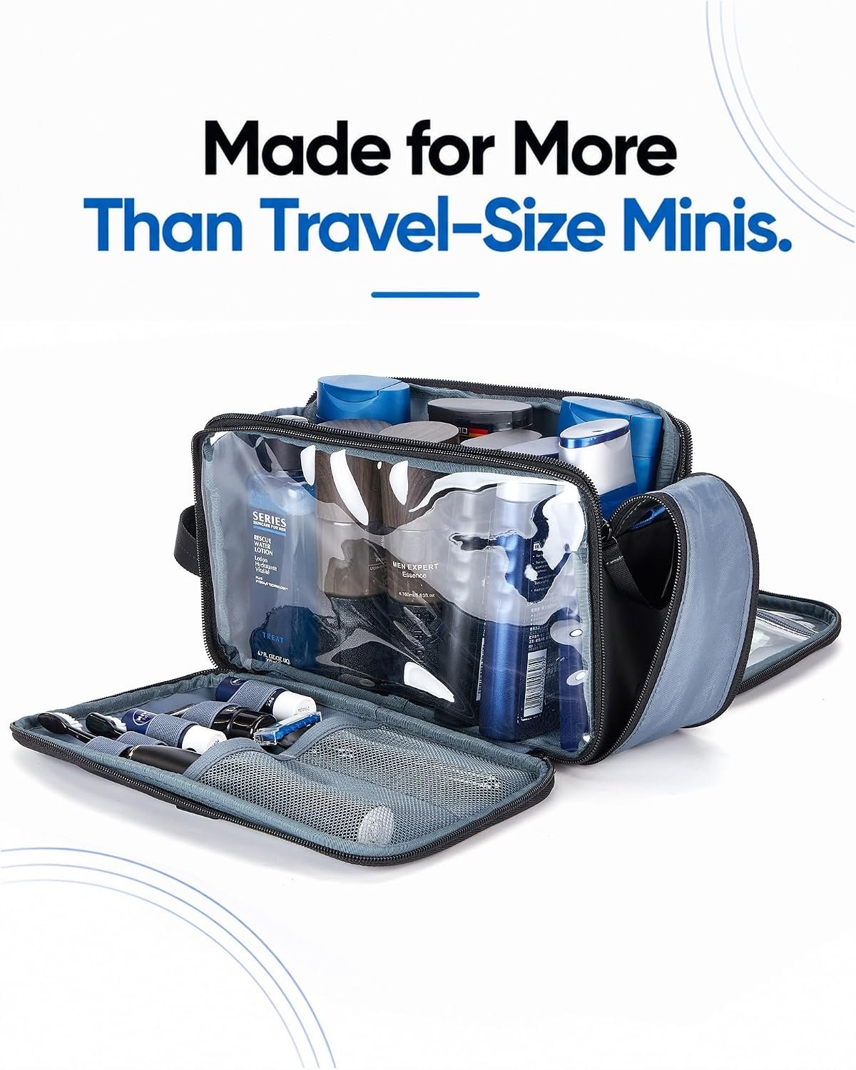 ZEEMO Travel Toiletry Bag for Men, Full Open Dopp ... - Image 9