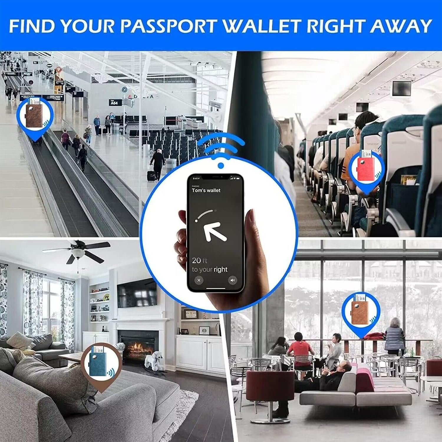 LOHASLIFE Airtag Passport Holder for Travel, Rfid ... - Image 9