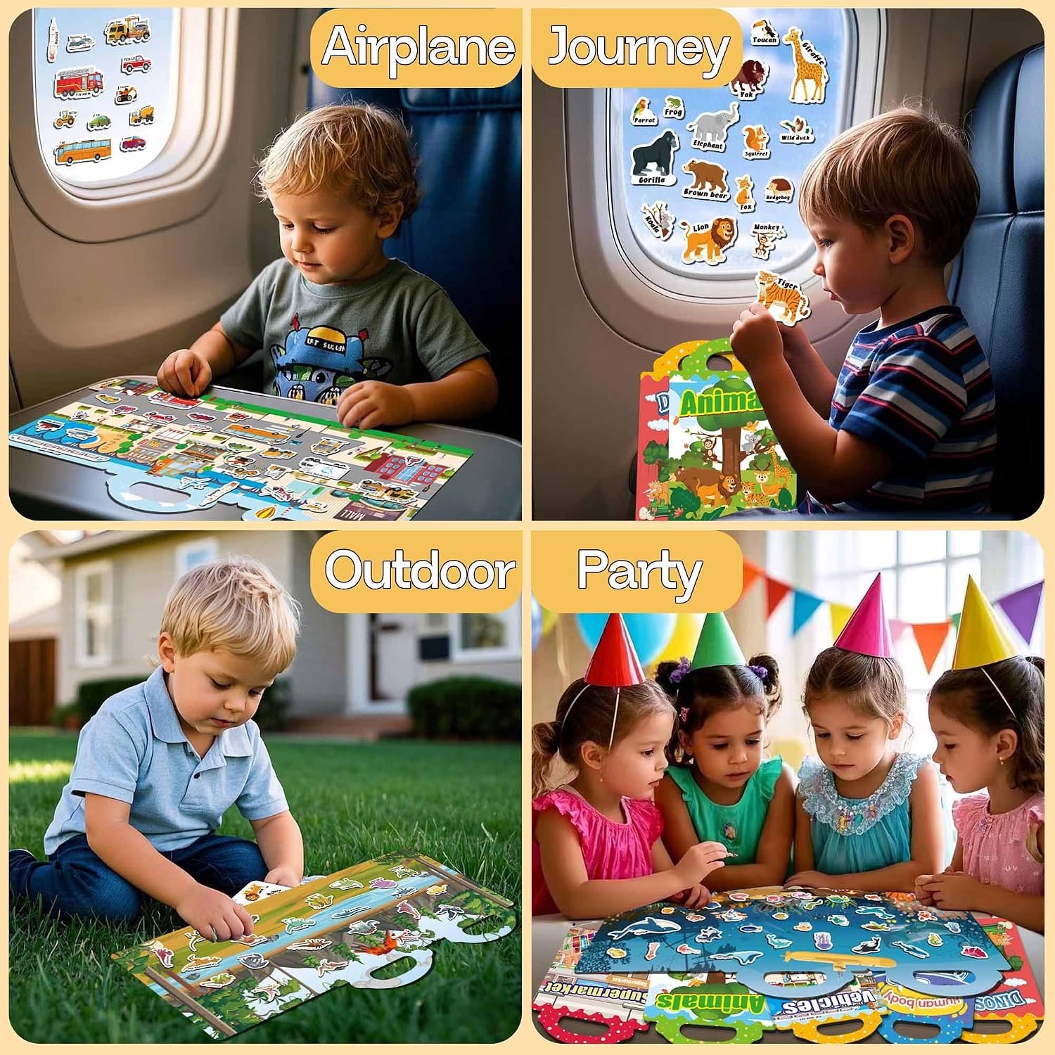 iGetooy 6 Sets Reusable Sticker Book for Toddlers ... - Image 4