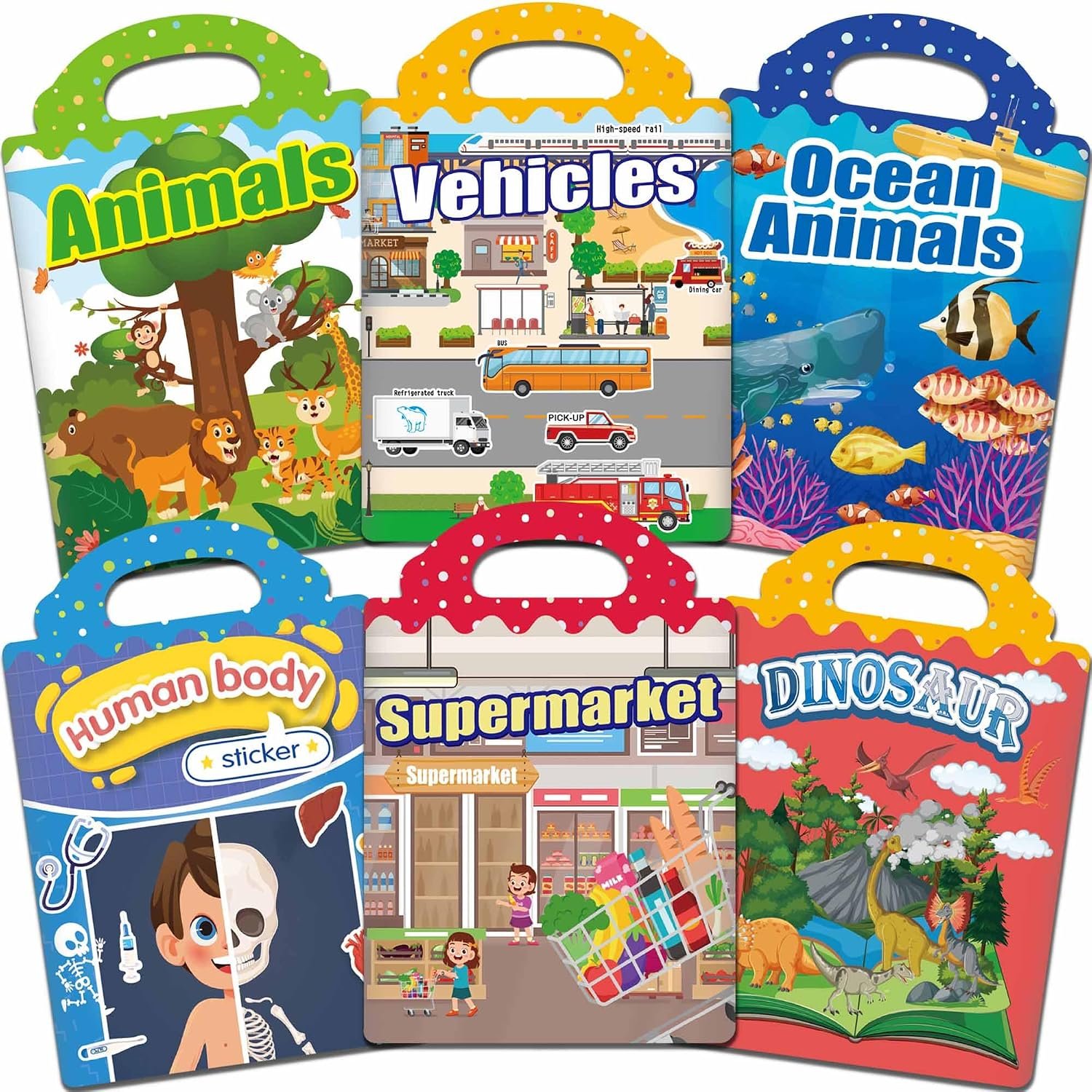 iGetooy 6 Sets Reusable Sticker Book for Toddlers ... - Image 2
