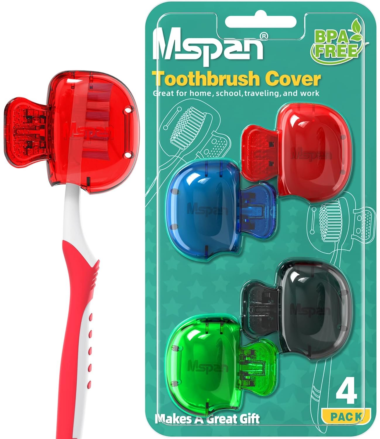 Mspan Toothbrush Head Cover Cap: Toothbrush Protec... - Image 2