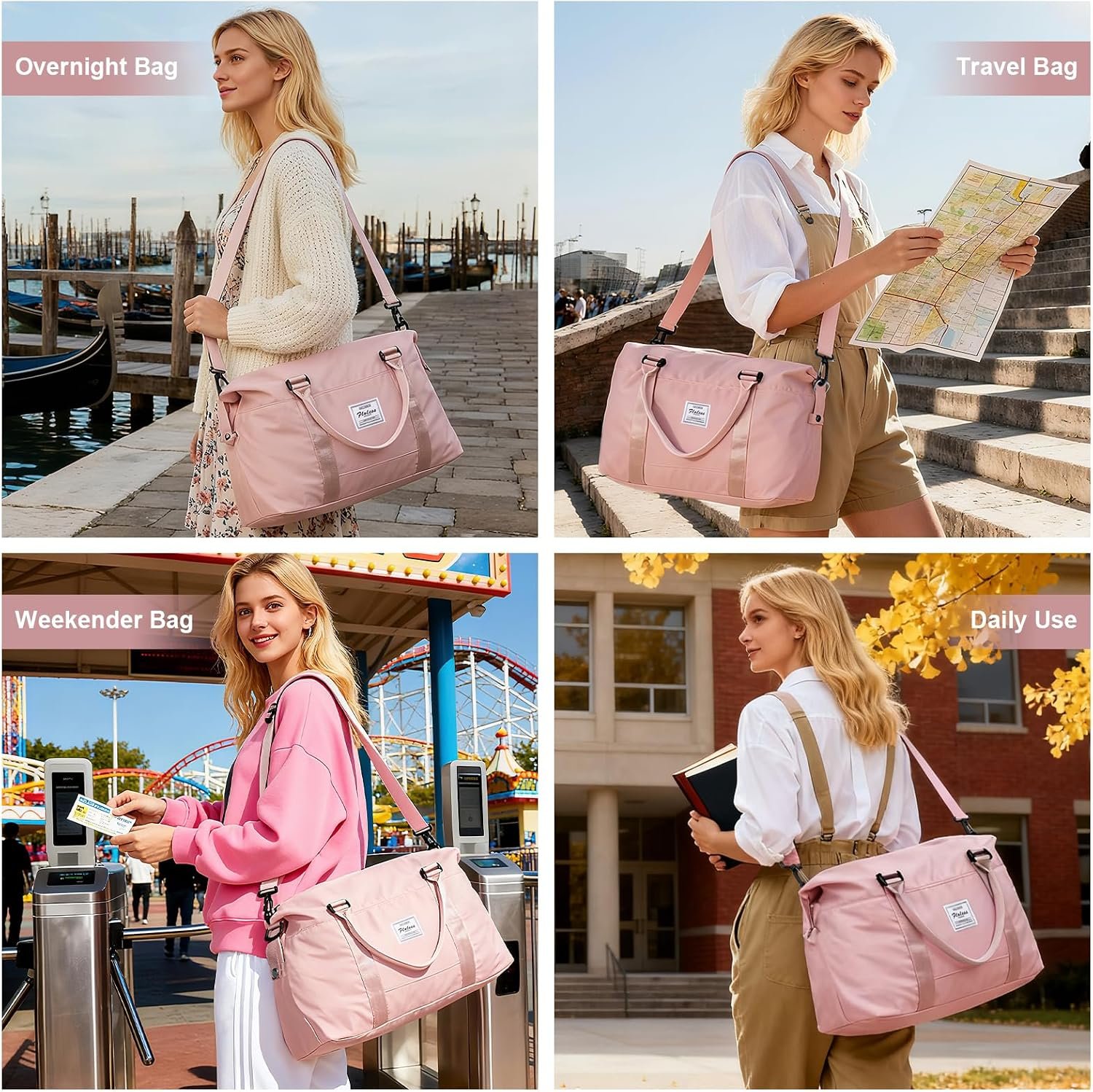 Travel Duffel Bag, Carry On Overnight Weekender Ba... - Image 9