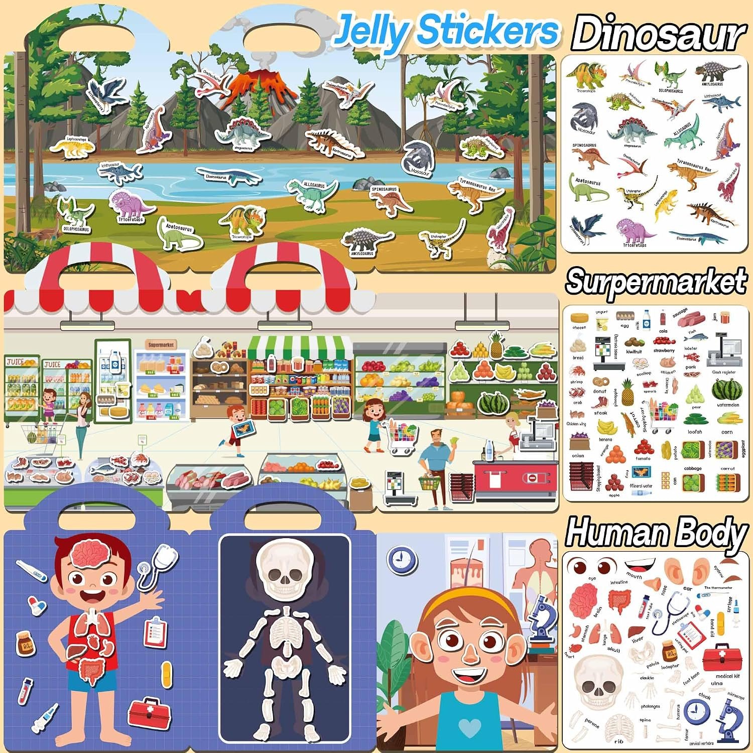 iGetooy 6 Sets Reusable Sticker Book for Toddlers ... - Image 6