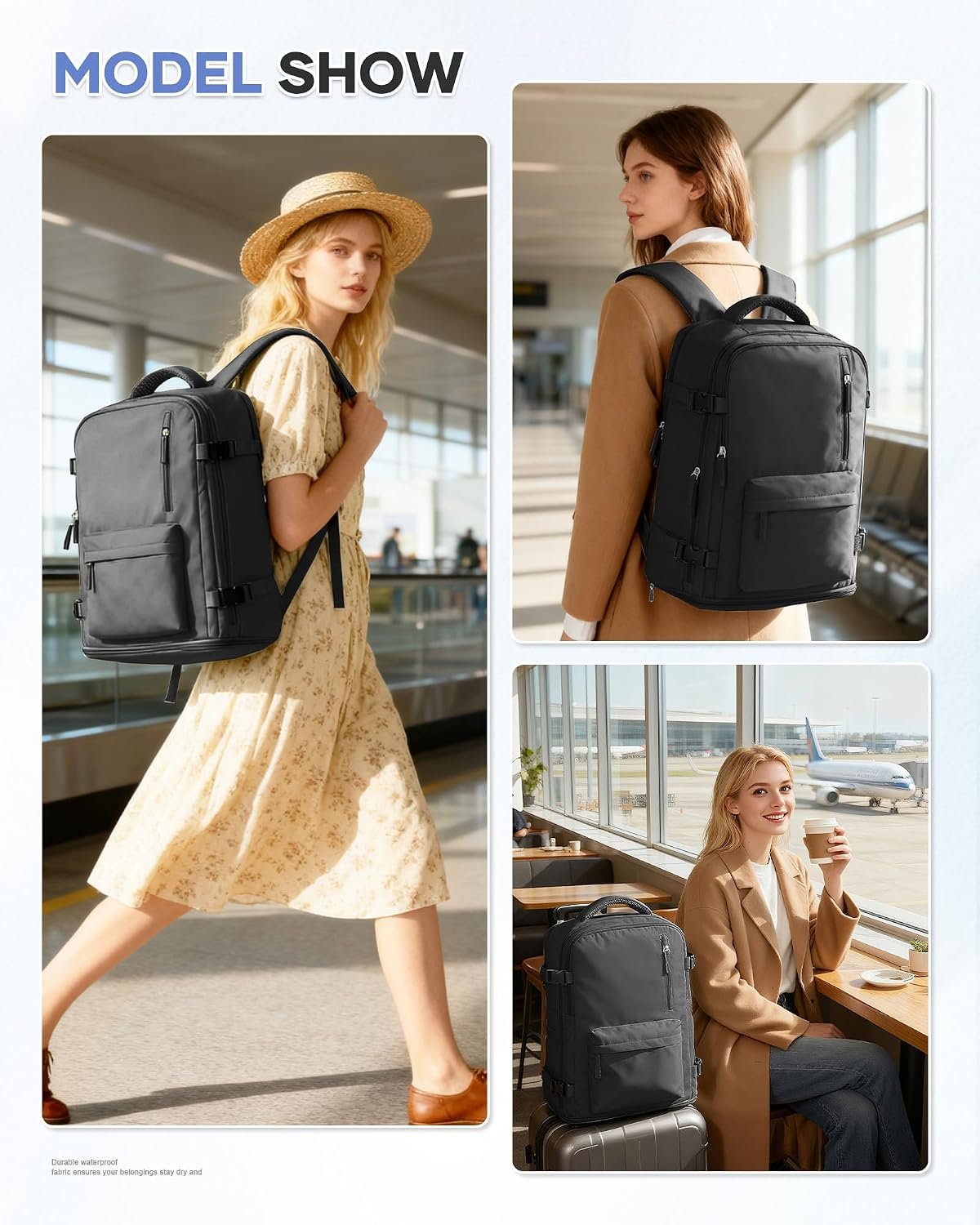 Large Carry on Travel Backpack Women Men,Hiking Gy... - Image 9