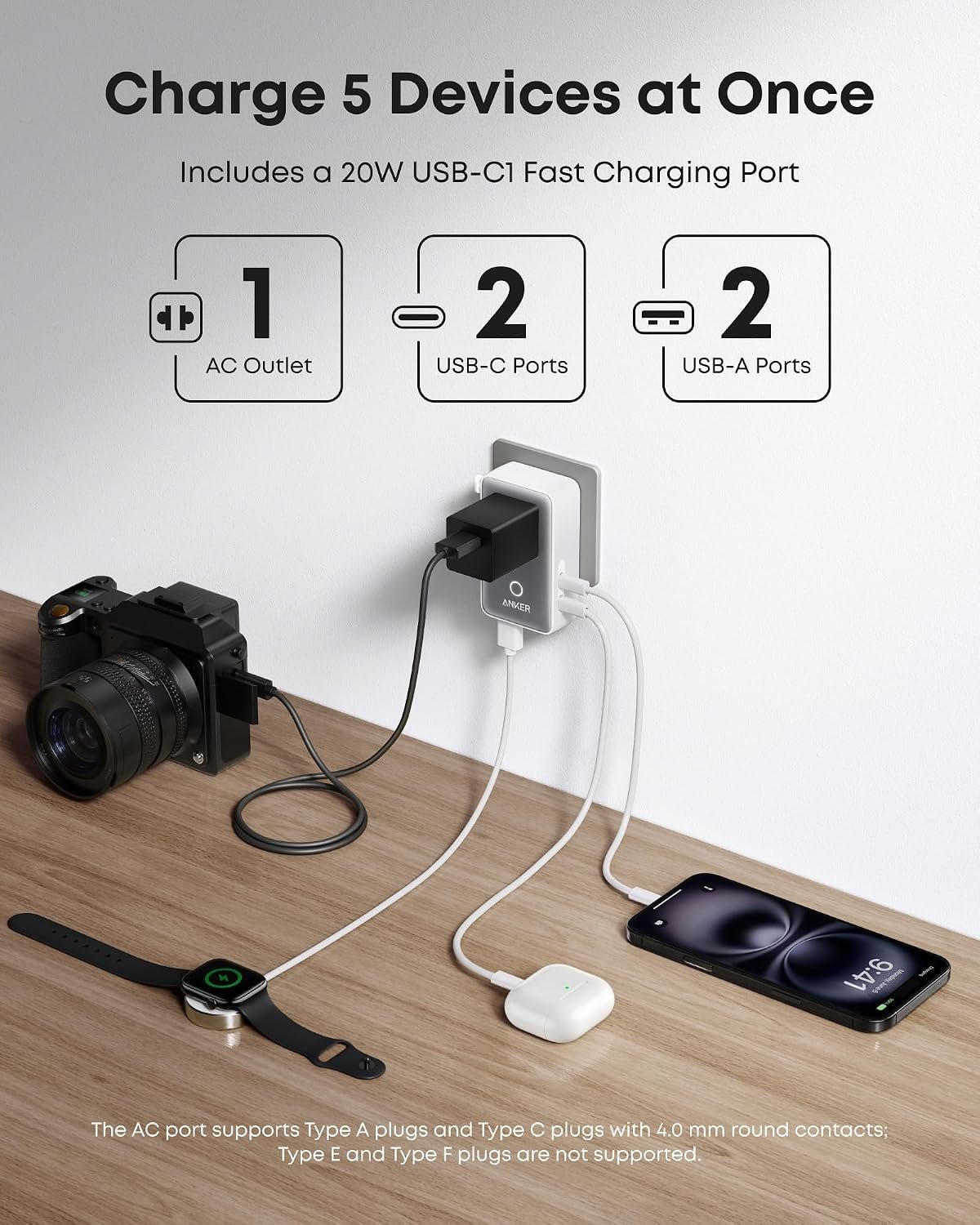 Anker Nano Travel Adapter (1-Pack), 2 USB-C Univer... - Image 4