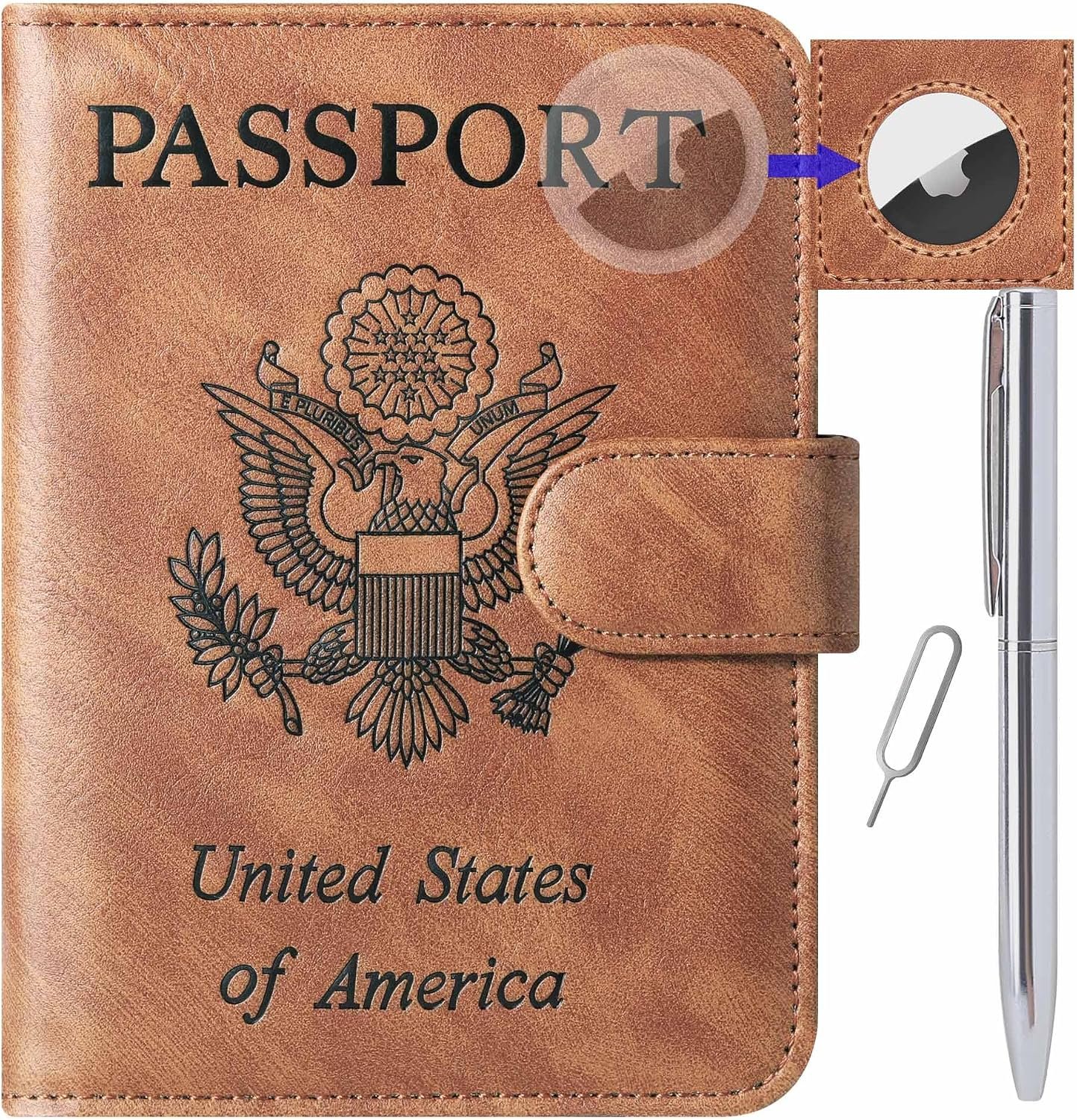 LOHASLIFE Airtag Passport Holder for Travel, Rfid ... - Image 2