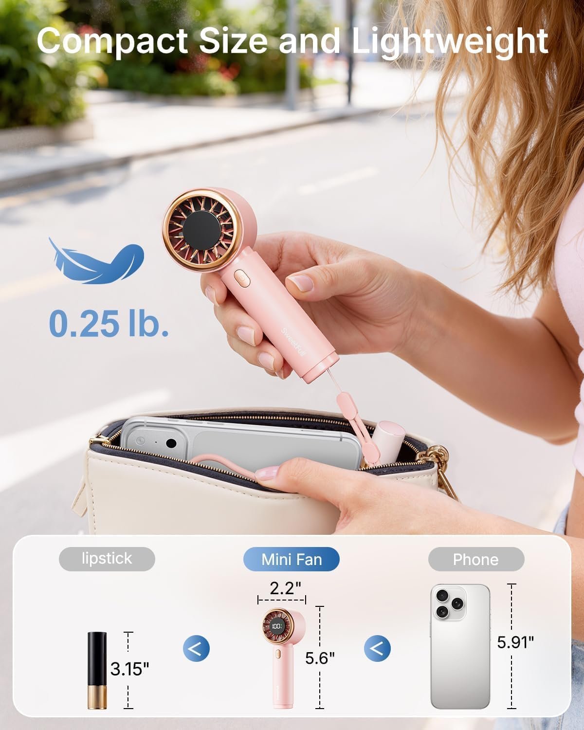SWEETFULL Portable Handheld Fan, Mini Rechargeable... - Image 6