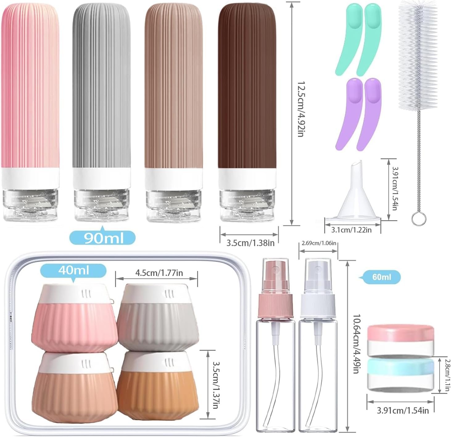 18Pack Travel Bottles for Toiletries TSA Approved ... - Image 3