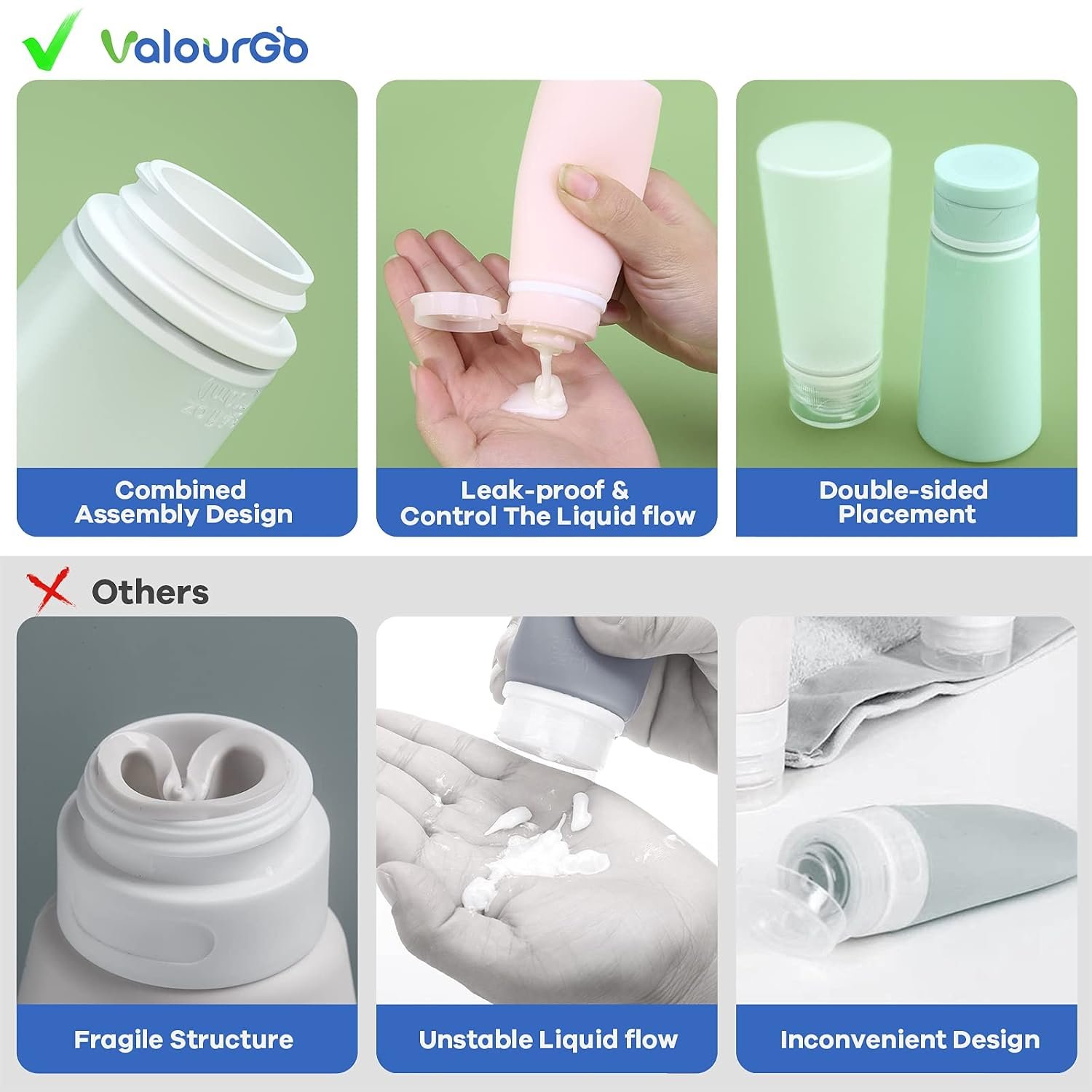 TakeToday Travel Bottles for Toiletries 3.4oz 4 Pa... - Image 4