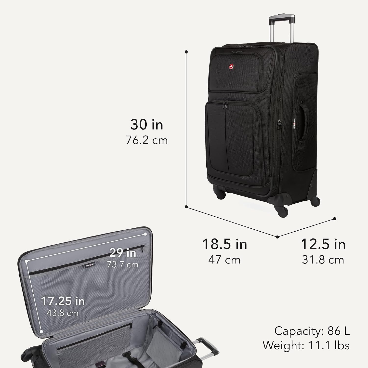 SwissGear Sion Softside Expandable Spinner Luggage... - Image 3