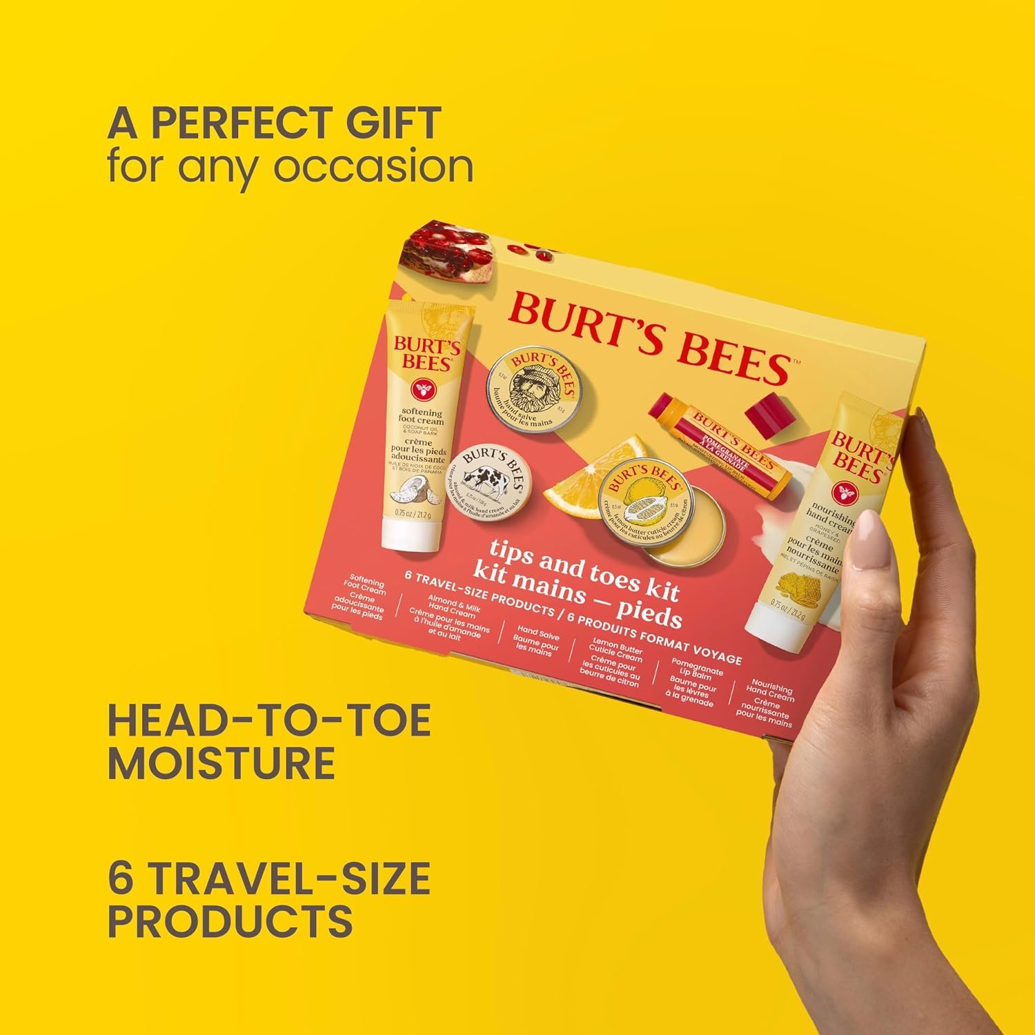 Burt's Bees Tips and Toes Kit Gift Set, 6 Travel S... - Image 5