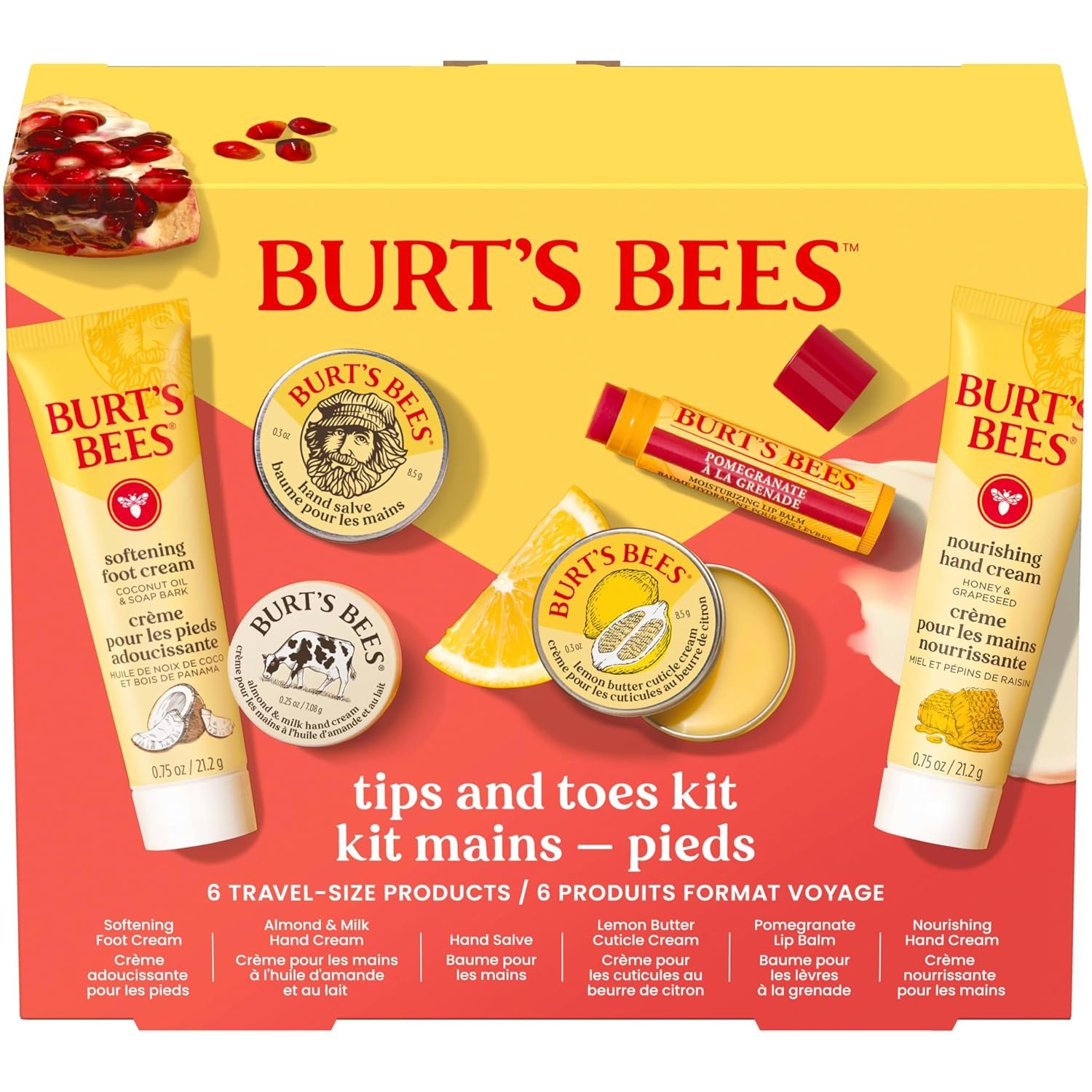 Burt's Bees Tips and Toes Kit Gift Set, 6 Travel S... - Image 2